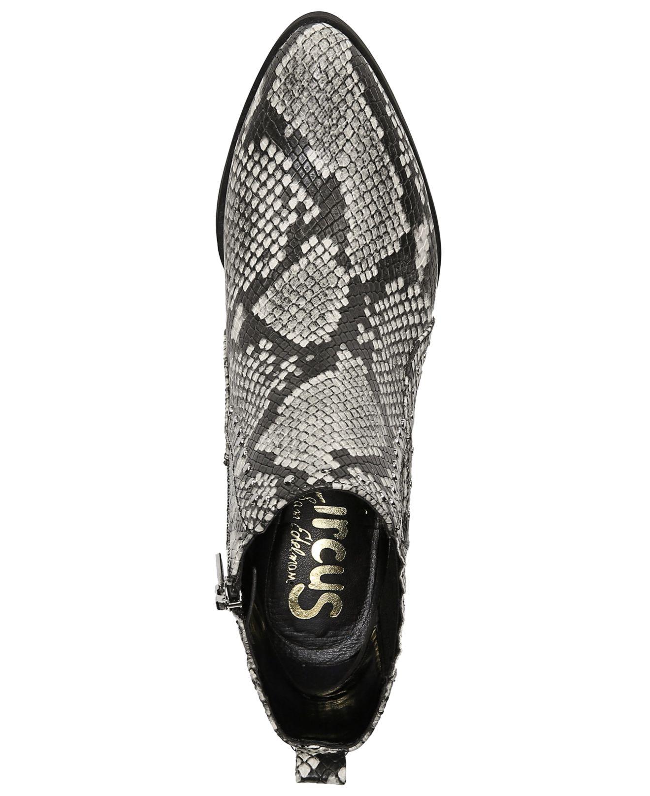 circus by sam edelman jenna embossed snakeskin bootie