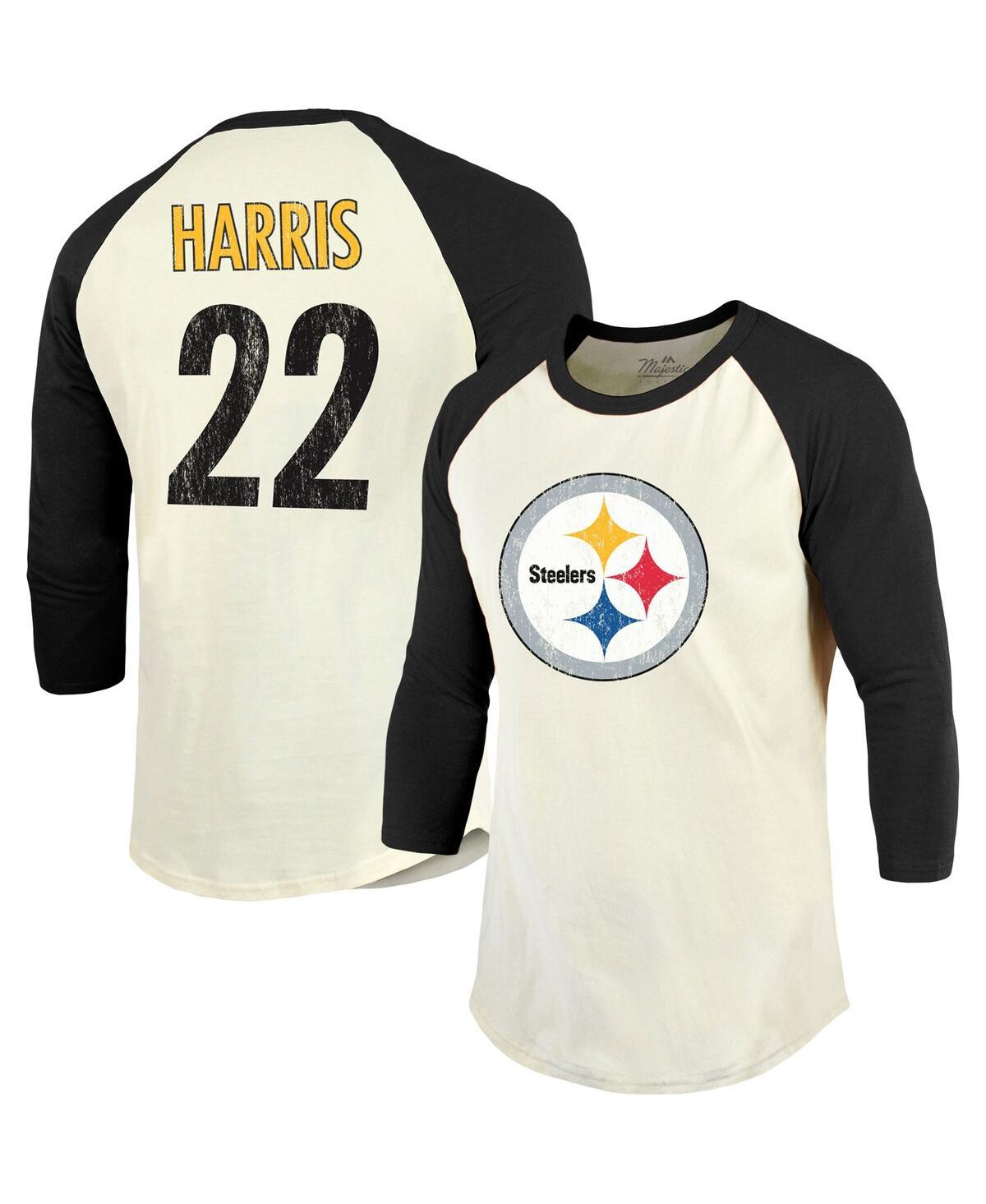 Najee Harris Pittsburgh Steelers Men's Black Name & Number Logo T-Shirt 