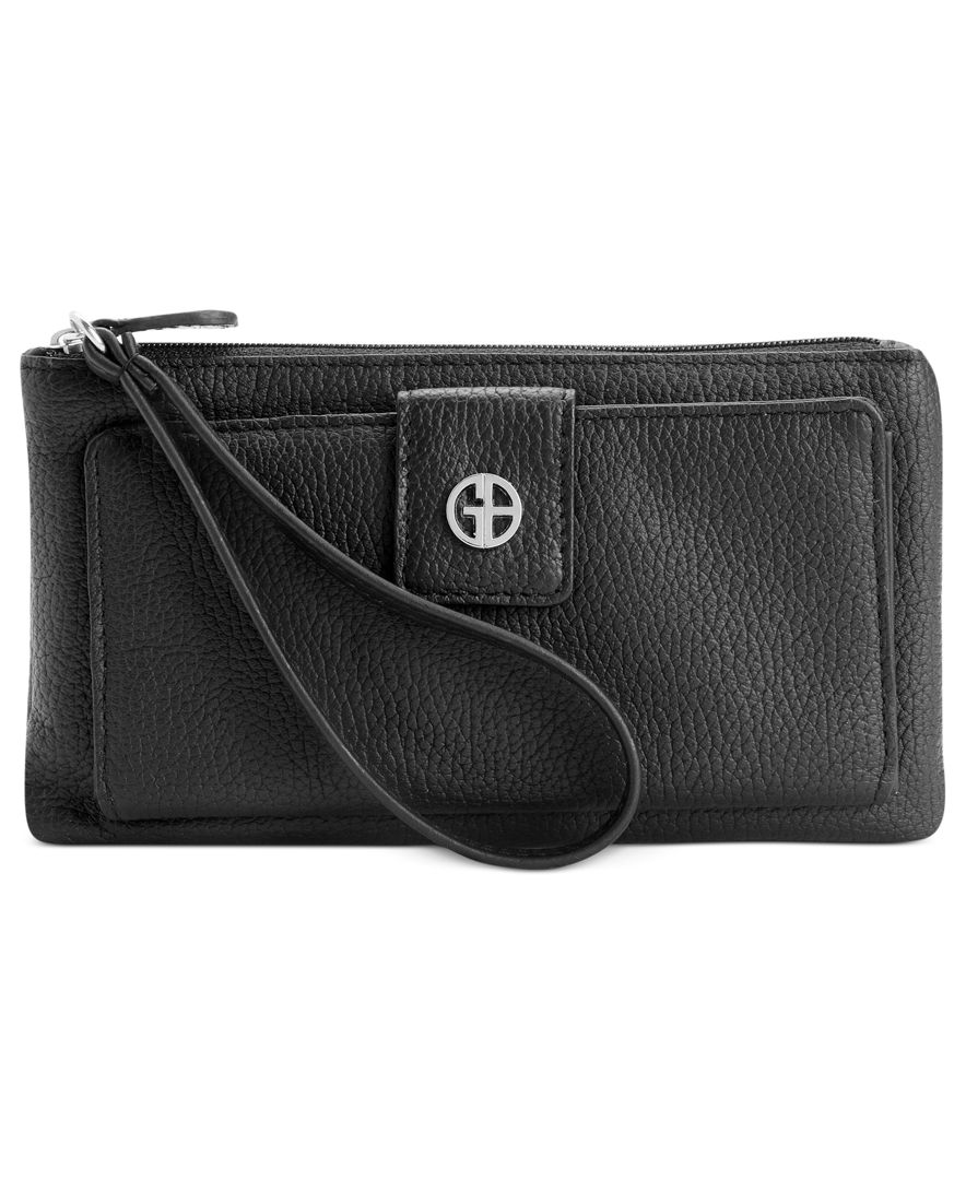 Giani bernini Softy Grab & Go Leather Wallet & Wristlet, Only At Macy&#39;s in Black | Lyst
