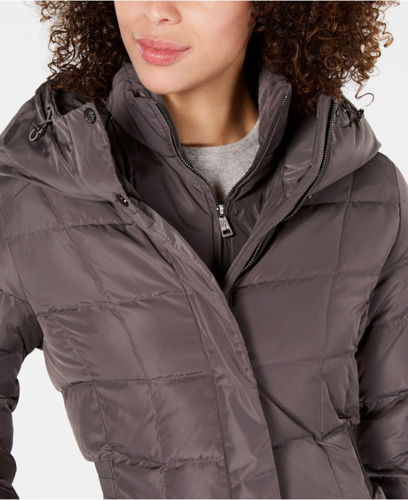 cole haan hooded down maxi puffer coat