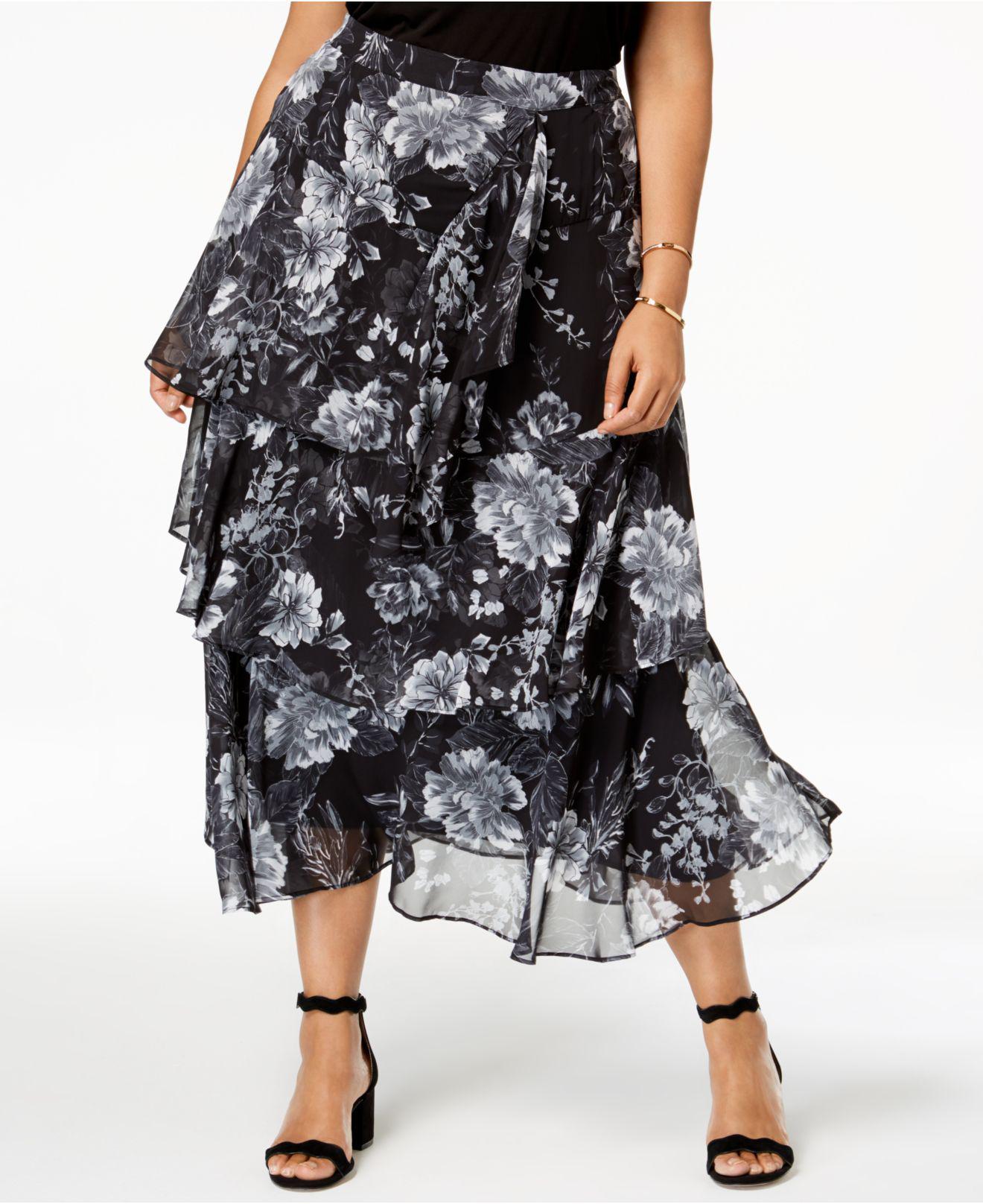 INC International Concepts I.n.c. Plus Size Printed Tiered