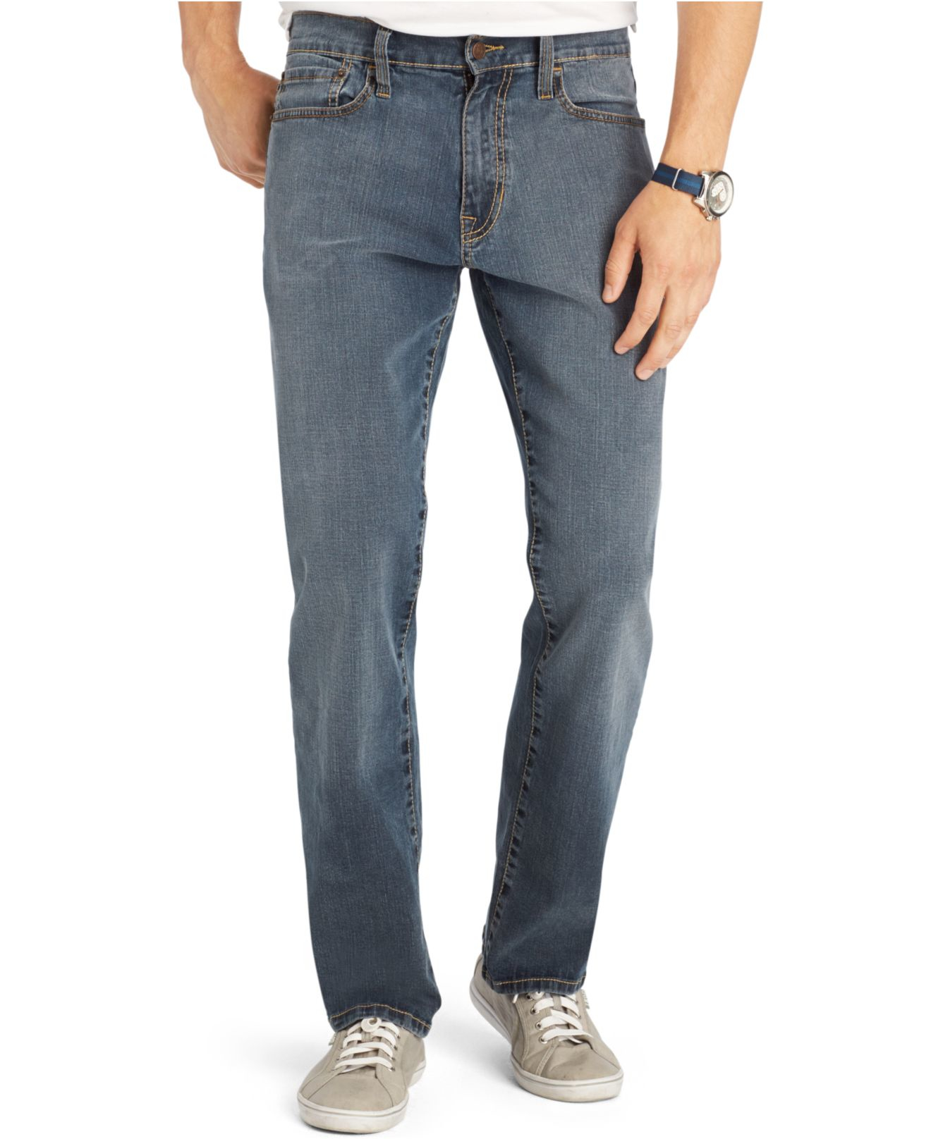 Izod Denim Big And Tall Ultra-comfort Stretch Jeans in Vintage Blue (Blue)  for Men - Lyst