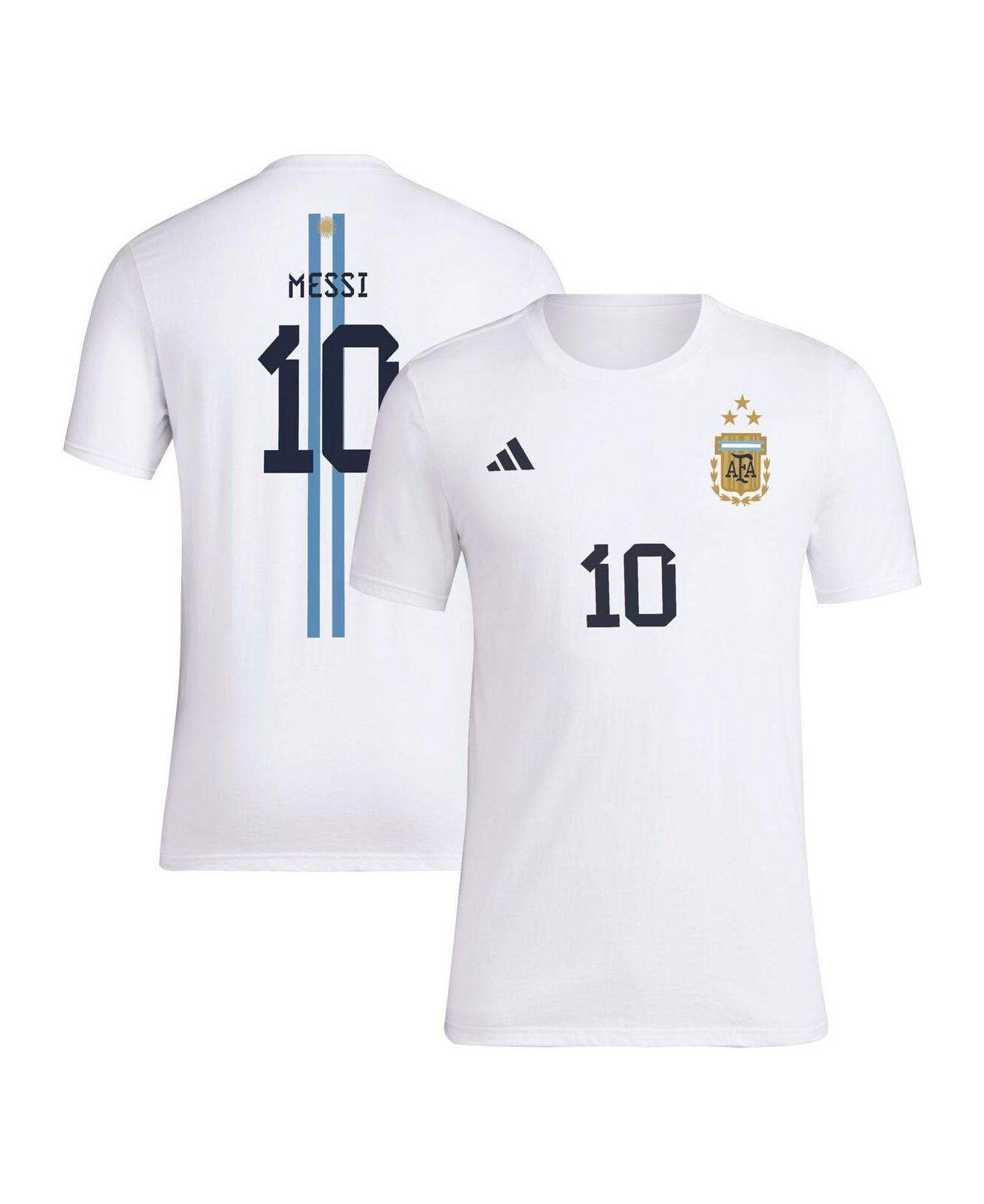 adidas Lionel Messi White Argentina National Team Name And Number T-shirt  for Men | Lyst