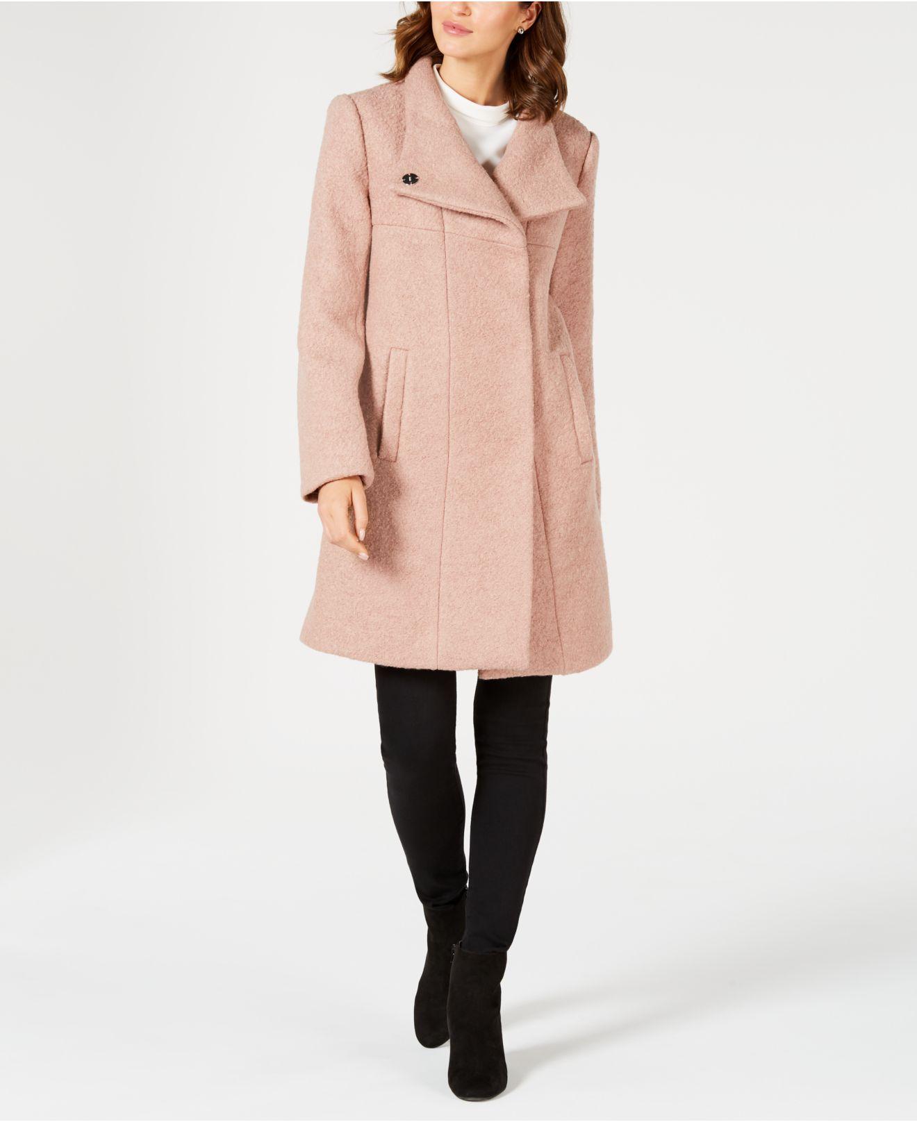 blush boucle coat