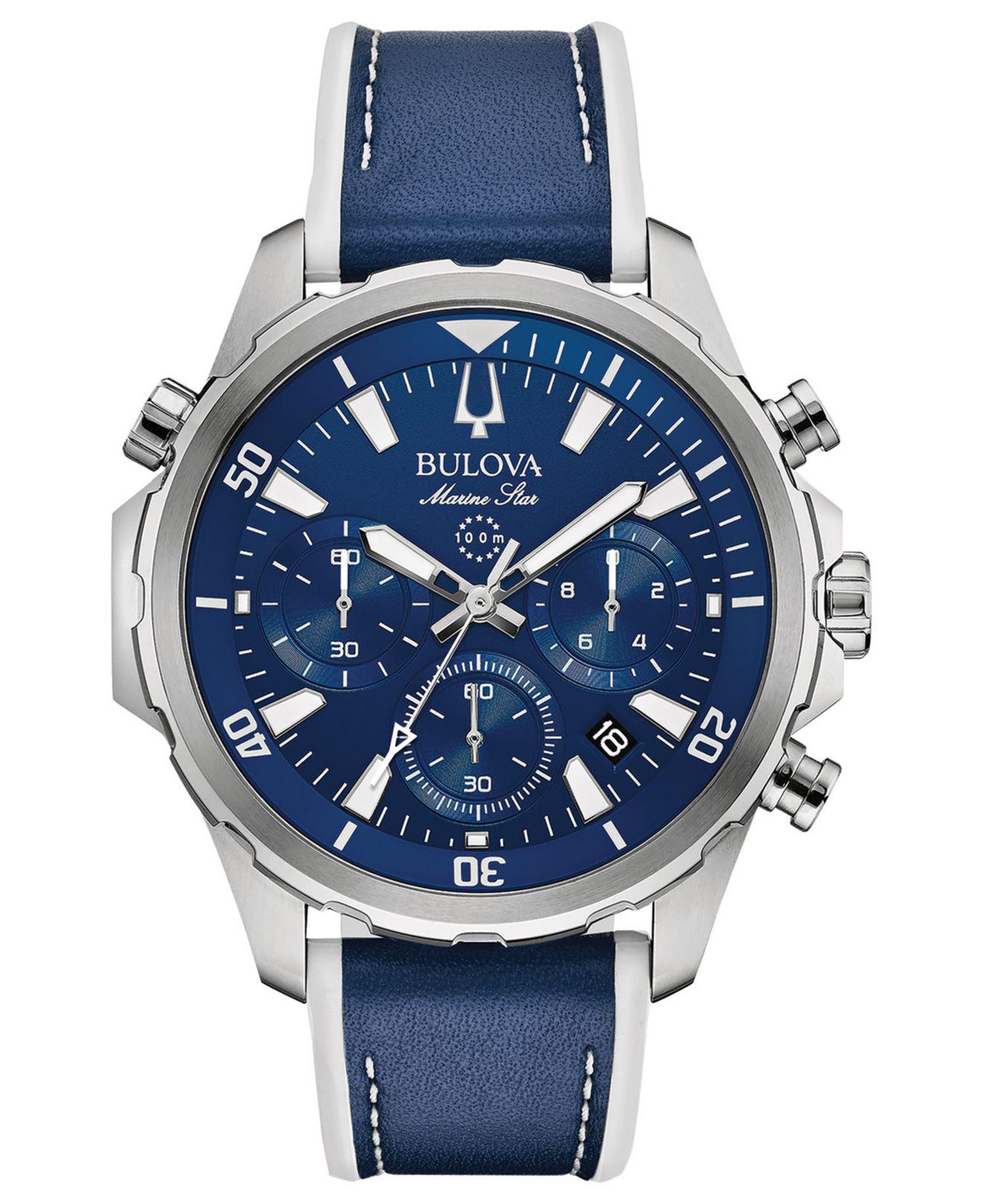 bulova marine star chronograph men's watch