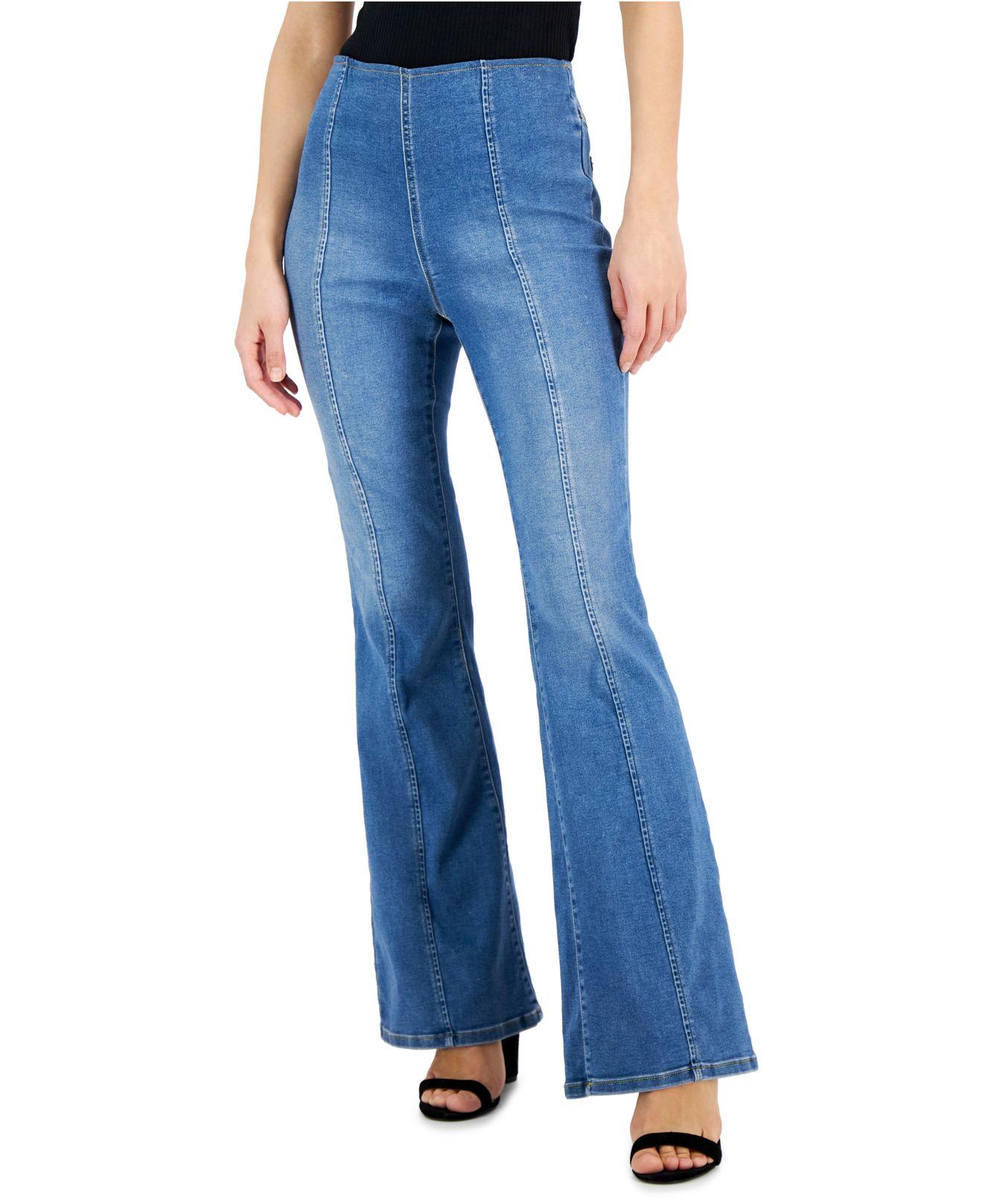 INC International Concepts High-rise Pull-on Flare-leg Jeans, Created ...