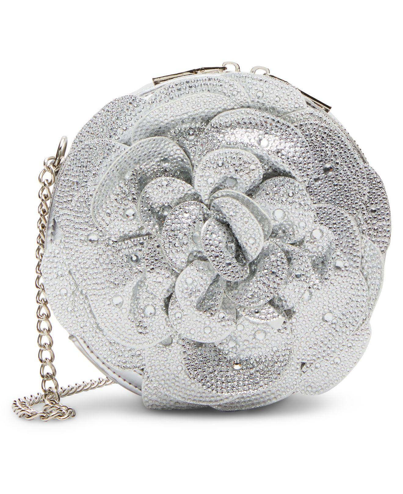 Betsey Johnson The Rose Knows Zipper Closure Crossbody in Gray | Lyst
