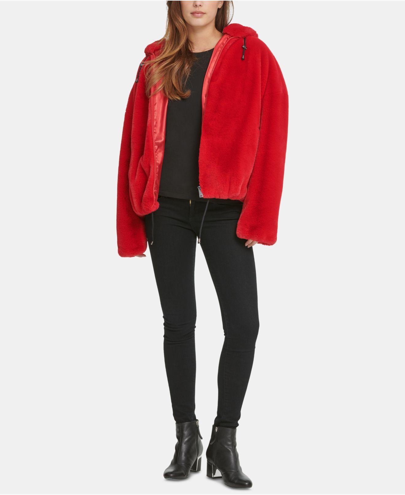 dkny faux fur jacket