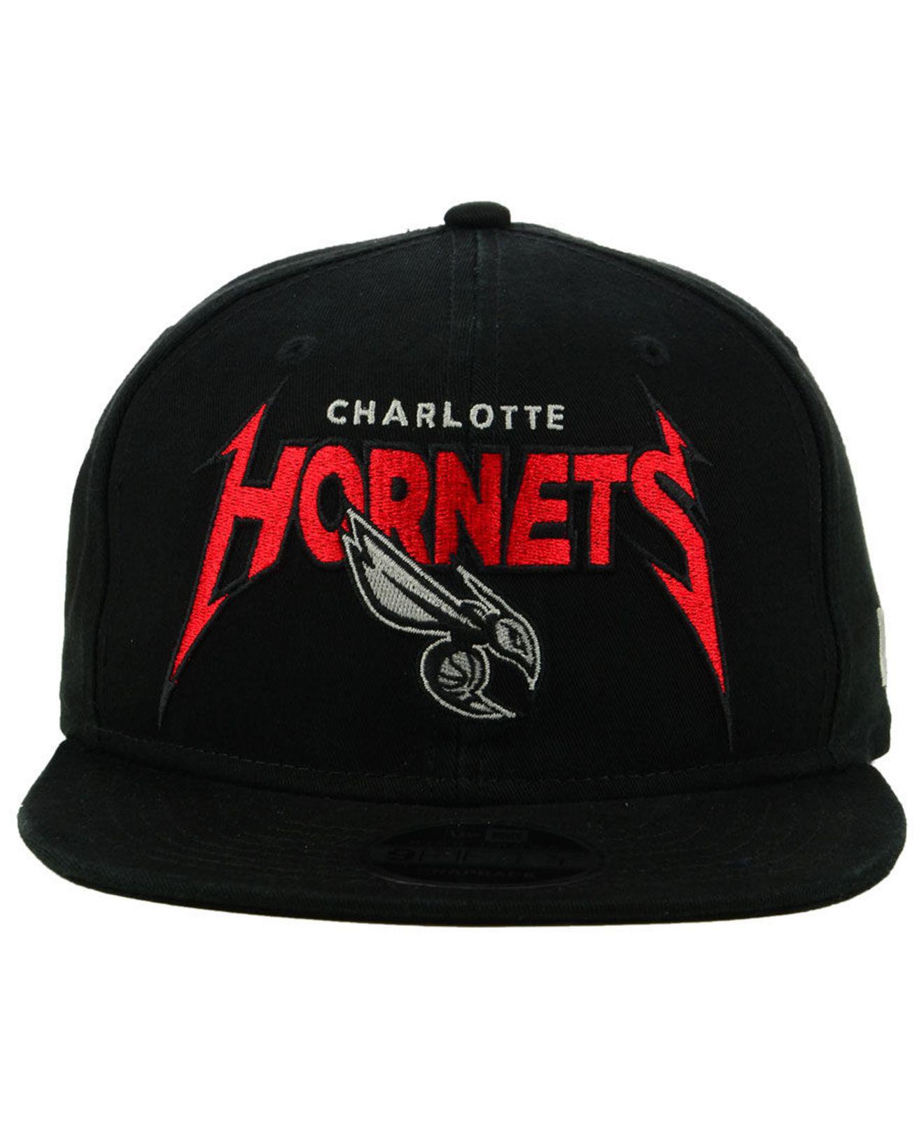 Ktz Cotton Charlotte Hornets 90s Throwback Groupie 9fifty Snapback Cap In Black For Men Lyst