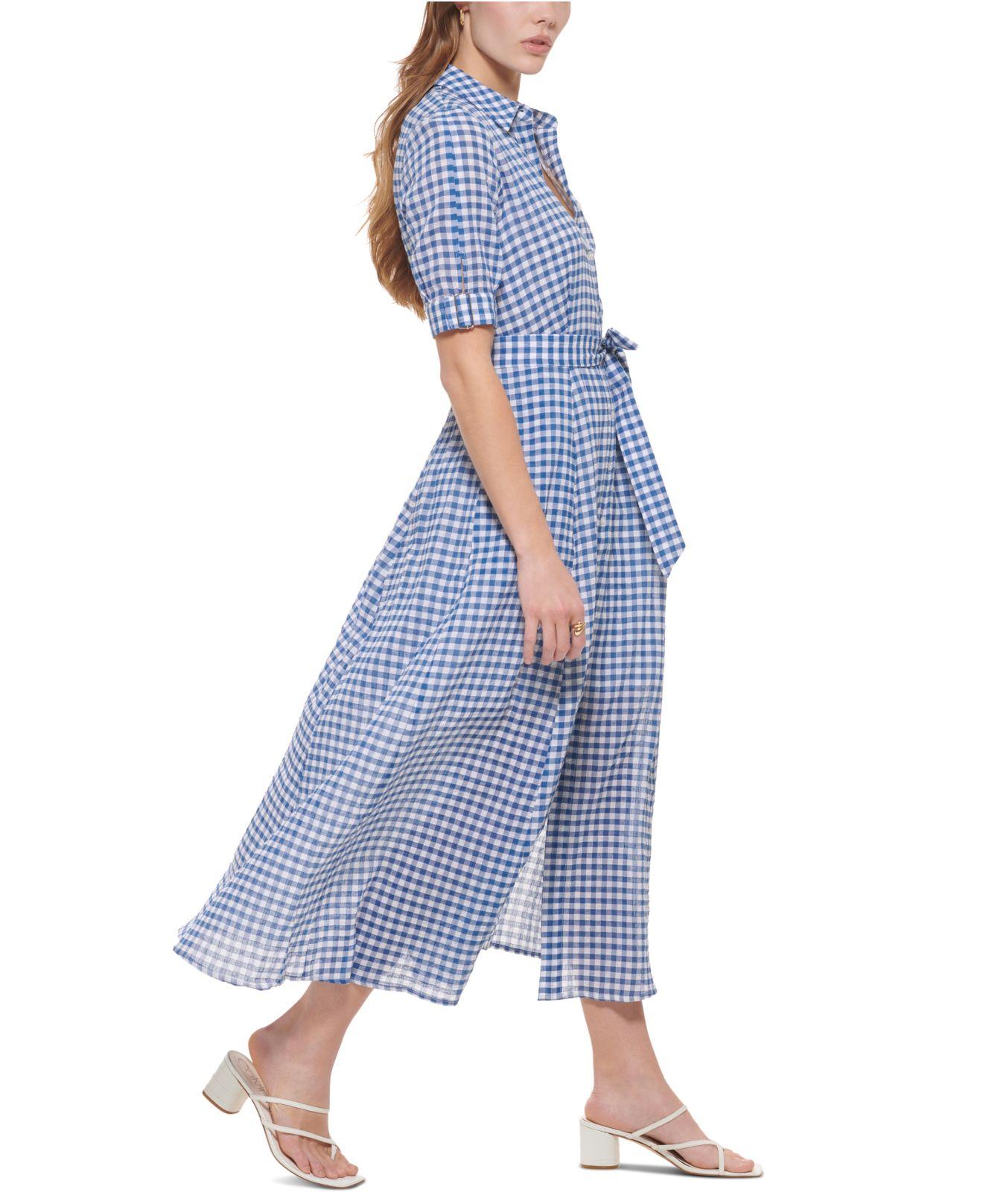 Calvin klein top gingham midi dress