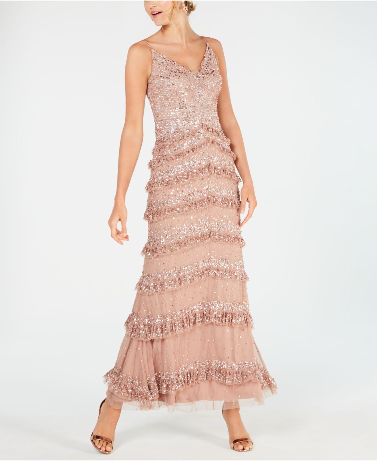 tiered ruffle gown
