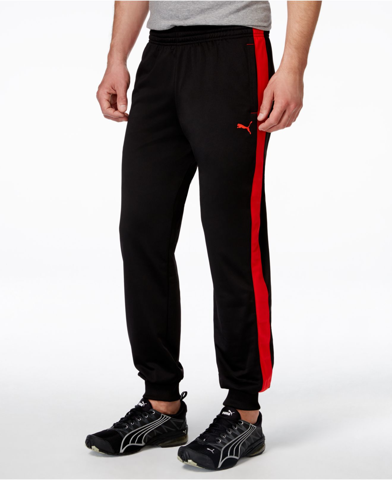 Puma Men's Cuffed Tricot Sweatpants in Red for Men (Black/Red) - Save ...