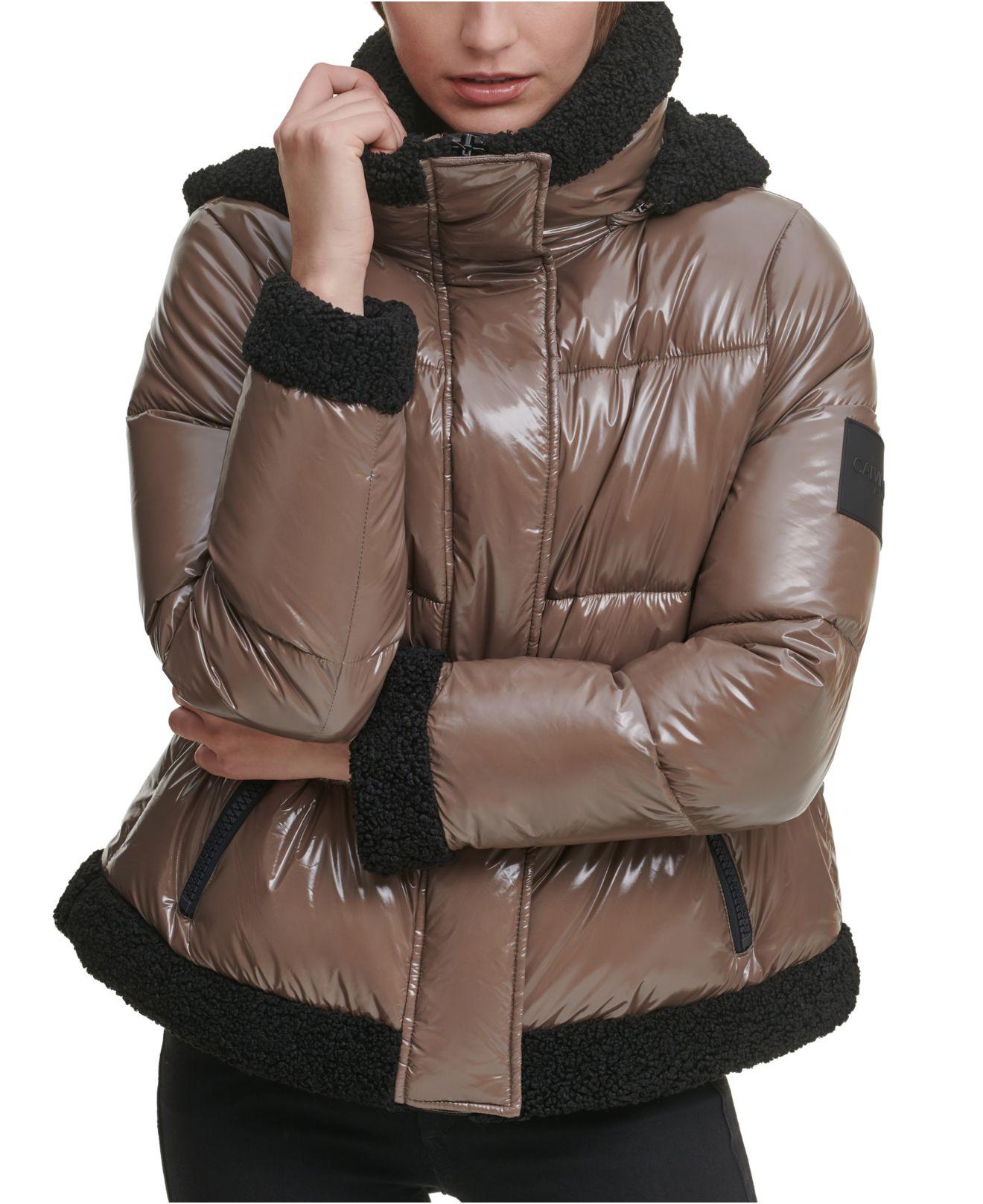 calvin klein long down jacket