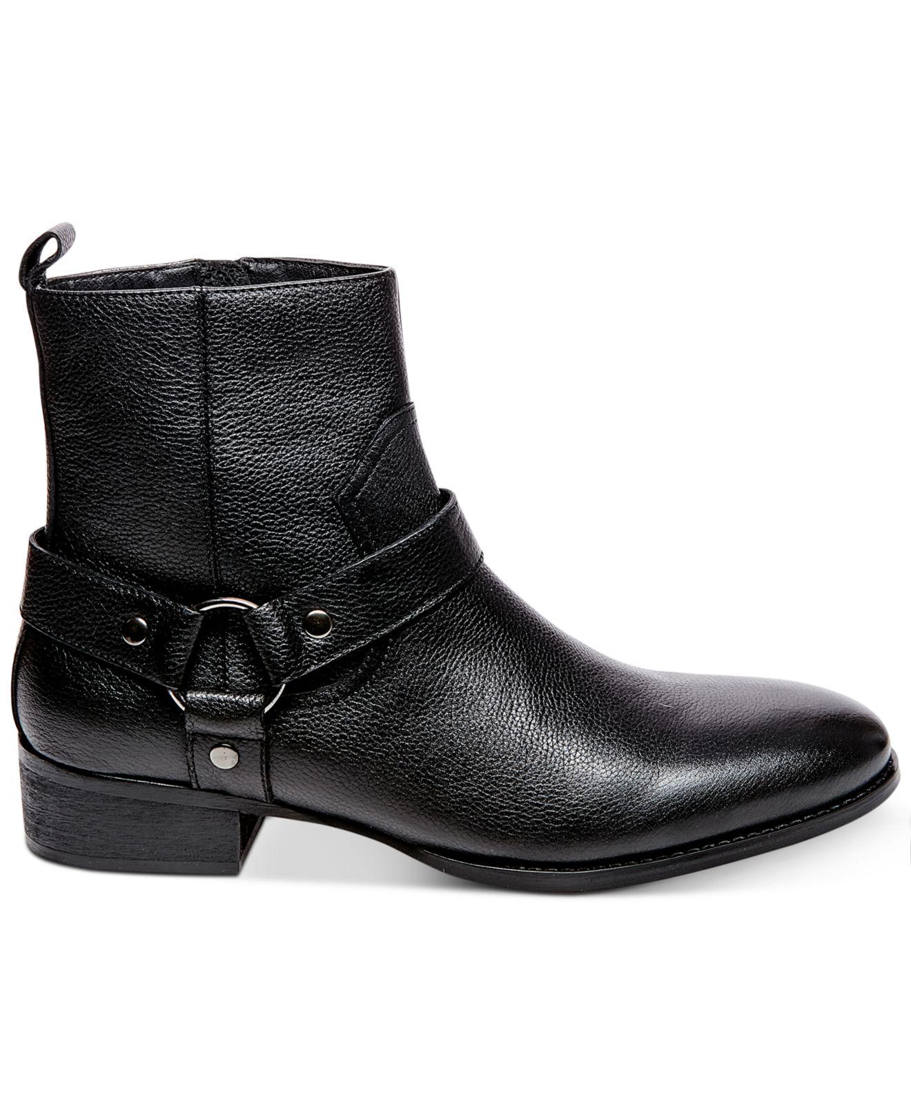 Steve Madden Leather Men's Palazzo Side-zip Boots in Black Leather ...