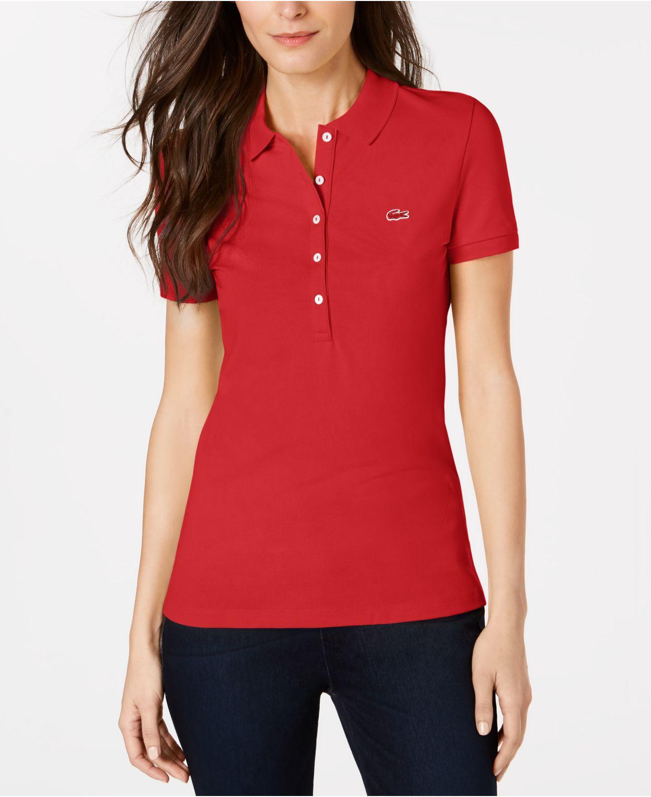 passend sigaret opblijven Lacoste Five-button Slim-fit Polo Shirt in Red | Lyst
