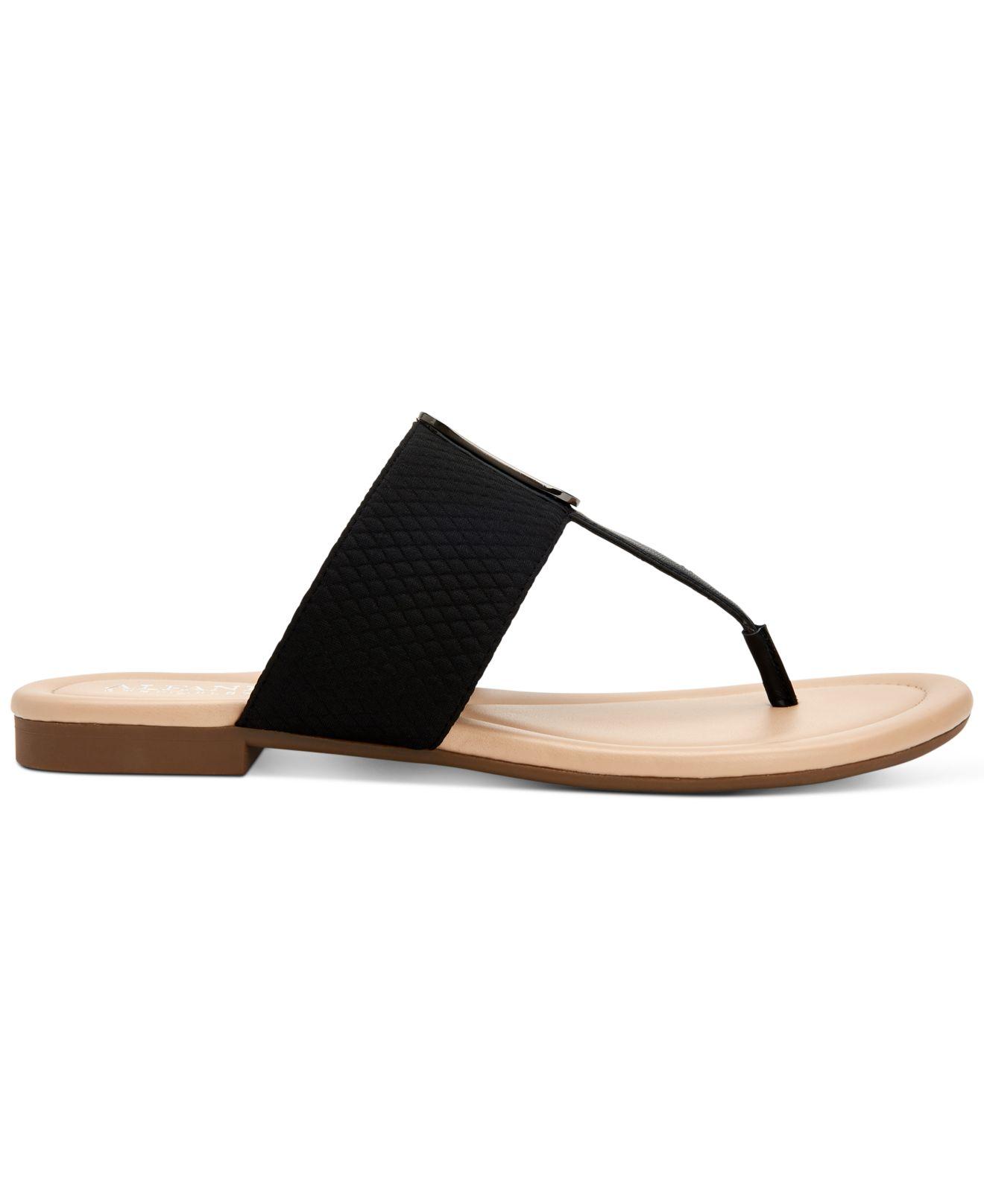 Alfani Step 'n Flex Hewitt Thong Flat Sandals, Created For Macy's in Black - Lyst