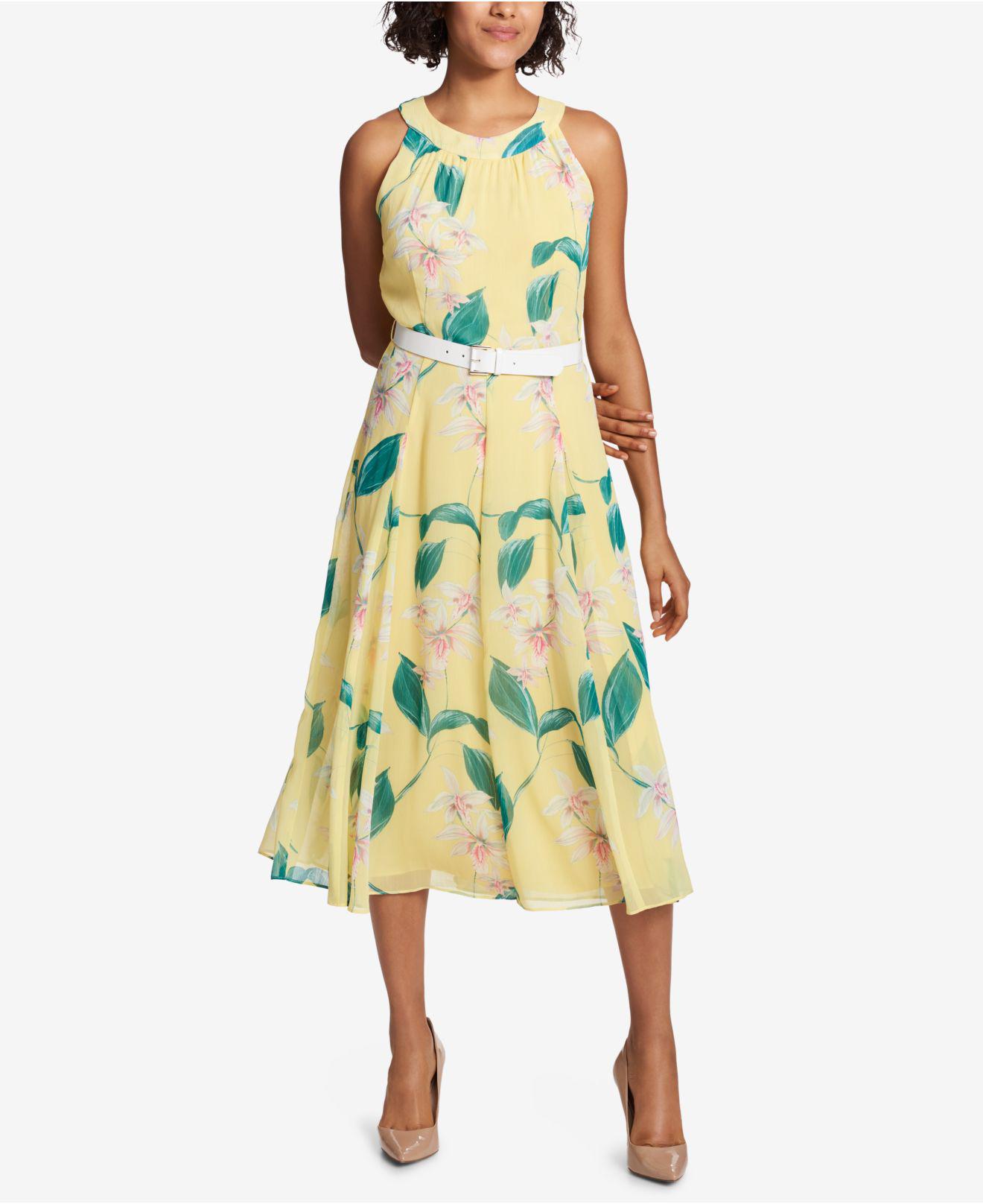 tommy hilfiger yellow floral dress