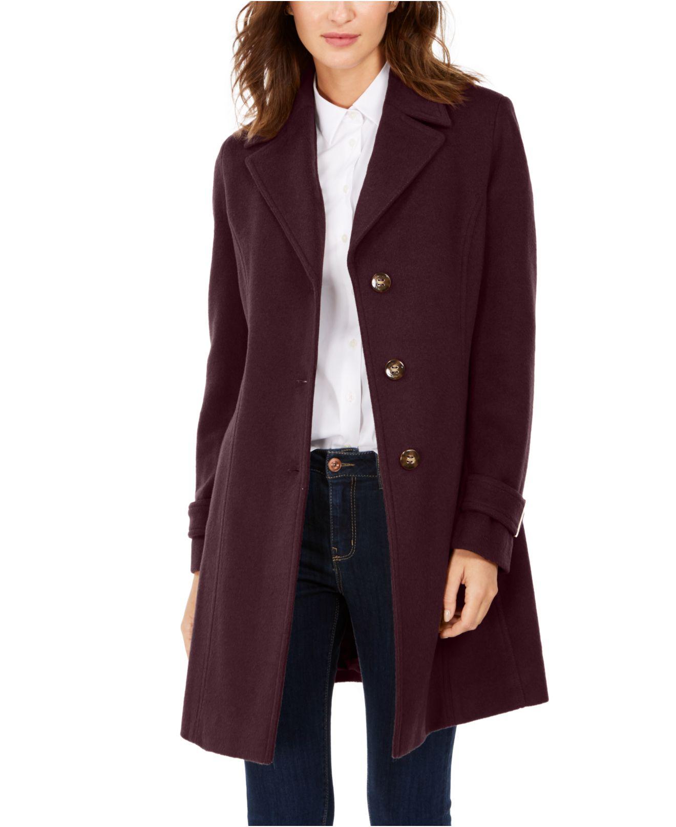 double breasted wool blend coat