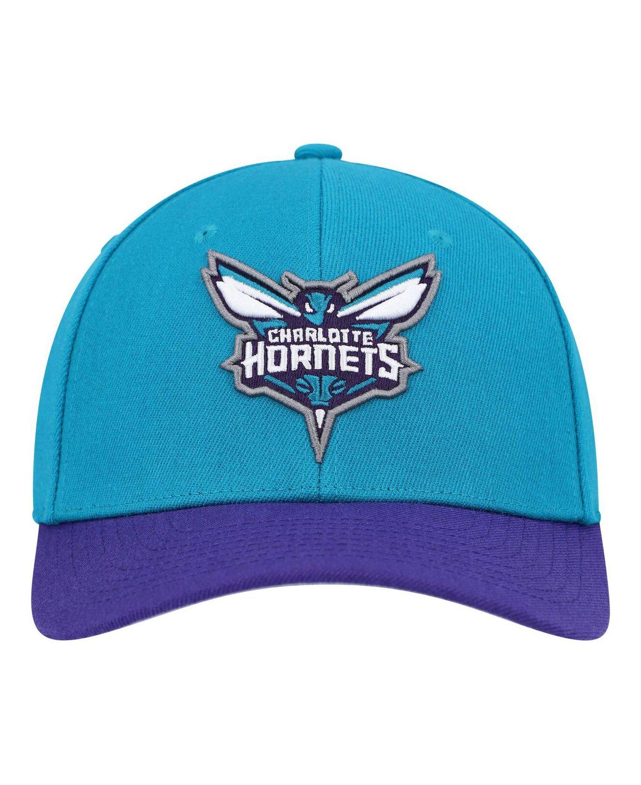 Charlotte Hornets Mitchell & Ness Hardwood Classics Two-Tone Snapback Hat -  Purple/Teal