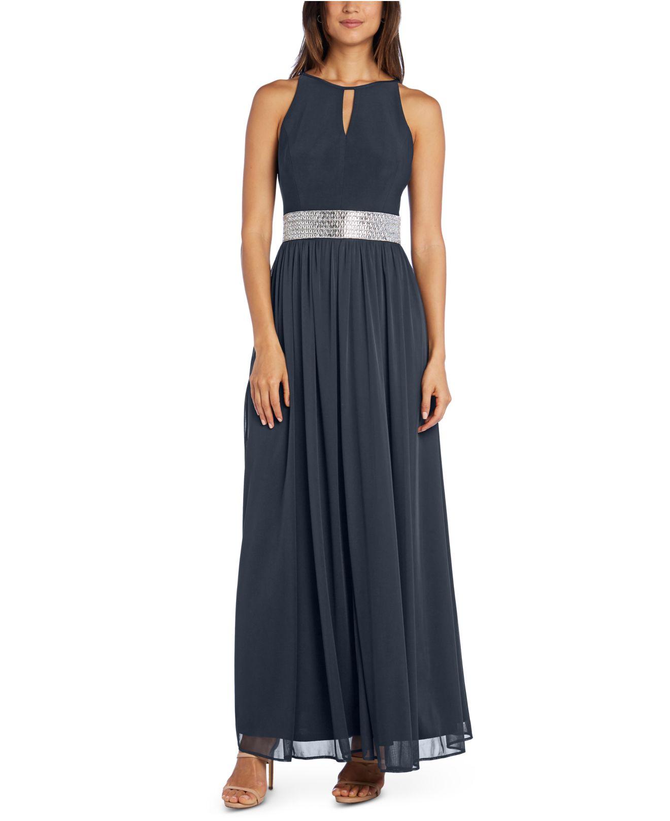 R & M Richards Synthetic Embellished Gown in Charcoal (Blue) - Lyst