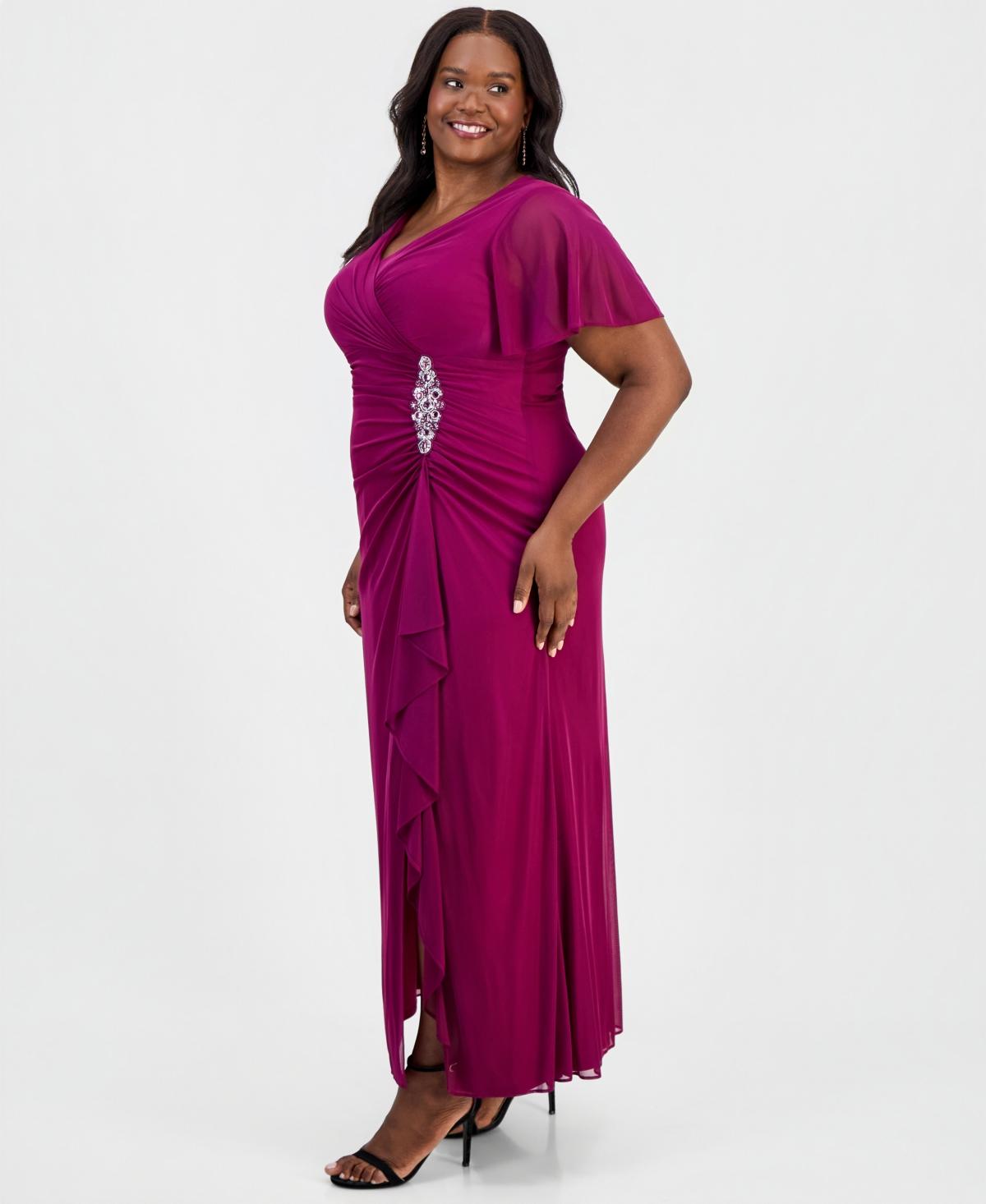 alex evenings faux wrap dress Alex Evenings Womens Black Rhinestone Lace Full Length Sheath Evening Dress 6