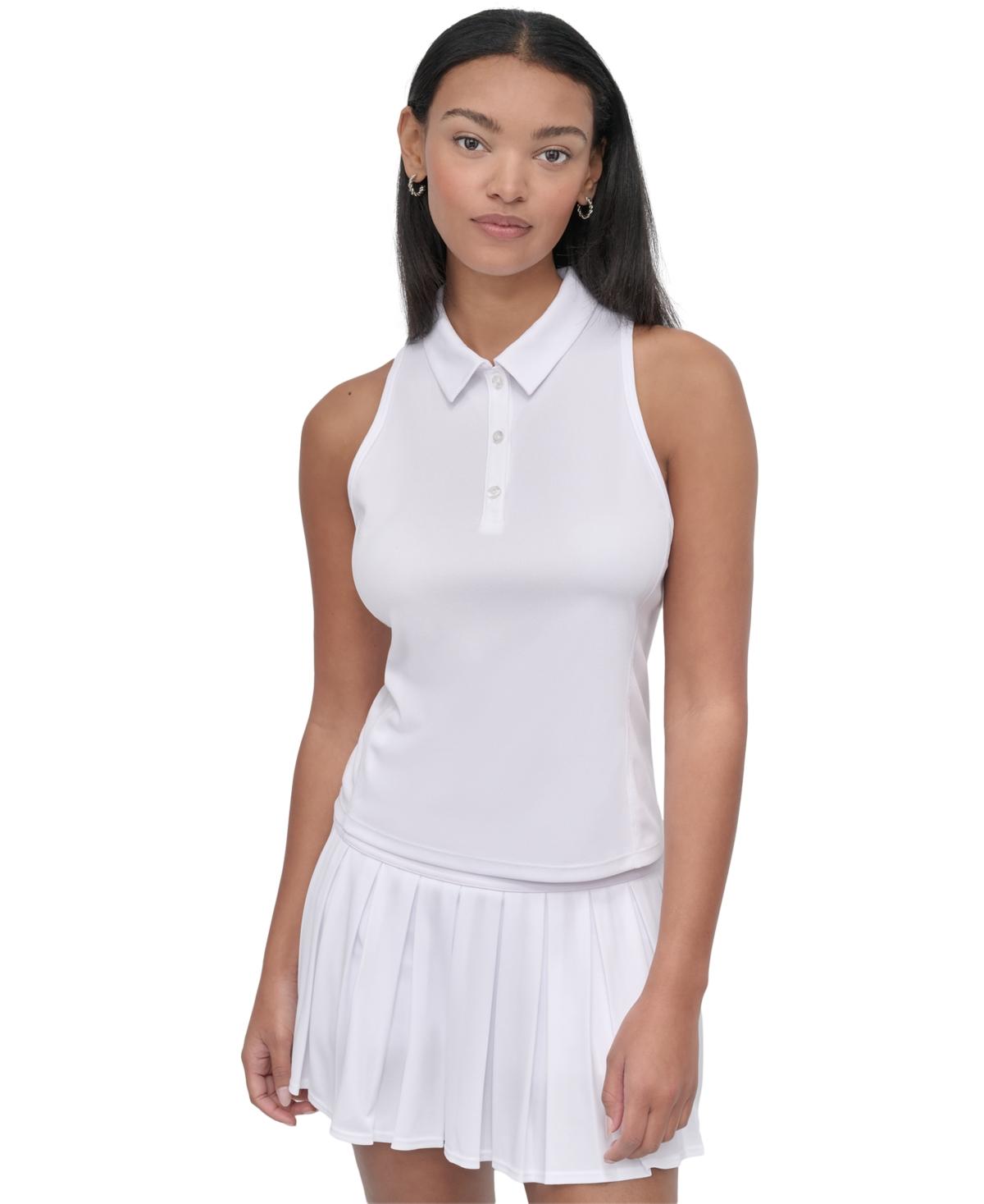 売れ筋商品|||ダナ キャラン ニューヨーク カットソー トップス レディース Sport Women's Court Piqu Knit Racerback Polo Tank Top Mineral DKNY Sport Court Pique Knit Racerback Polo Tank Top in White