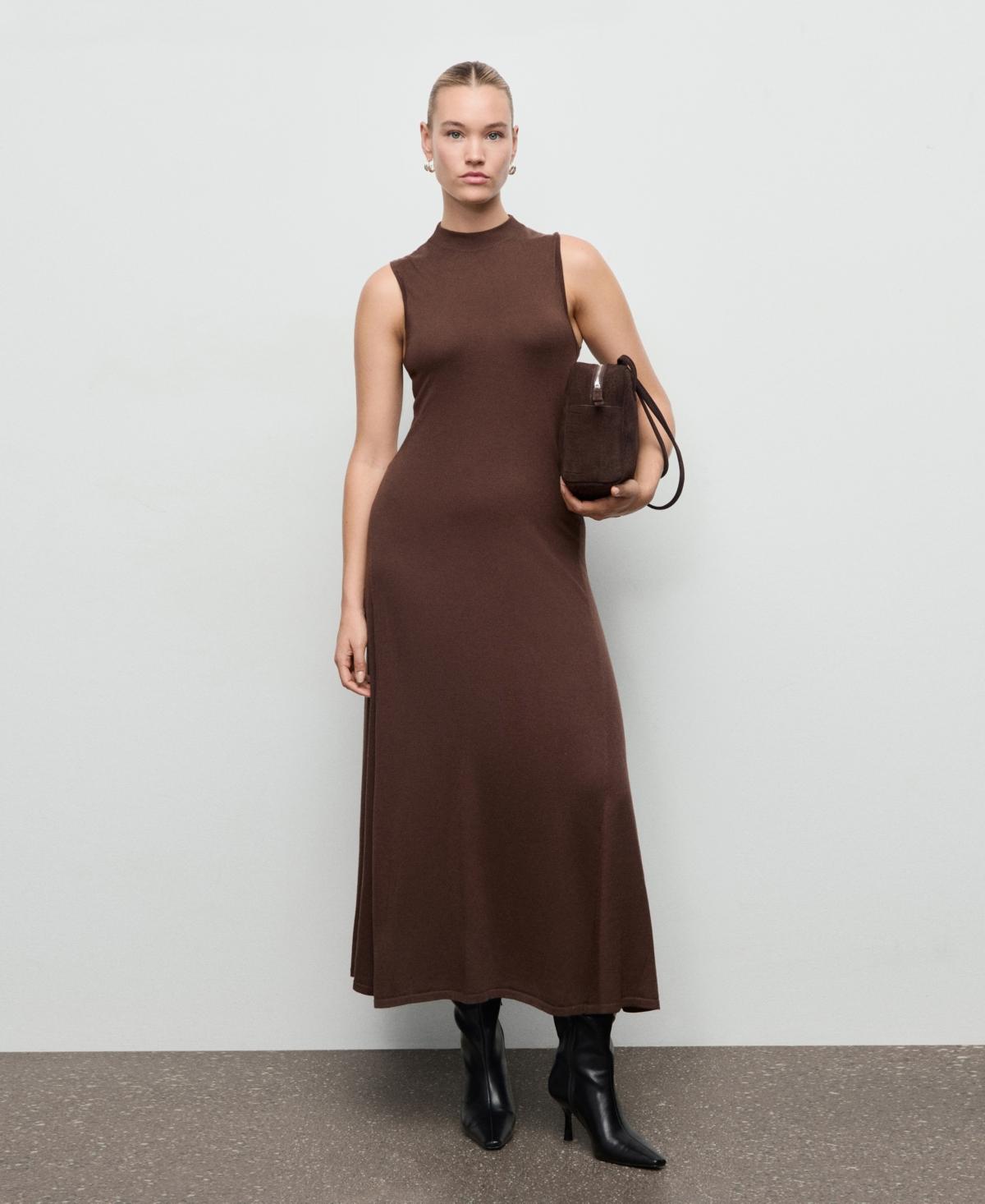 womens long knit dress Ramy Brook Rachelle Midi Dress - Black/white main image 1