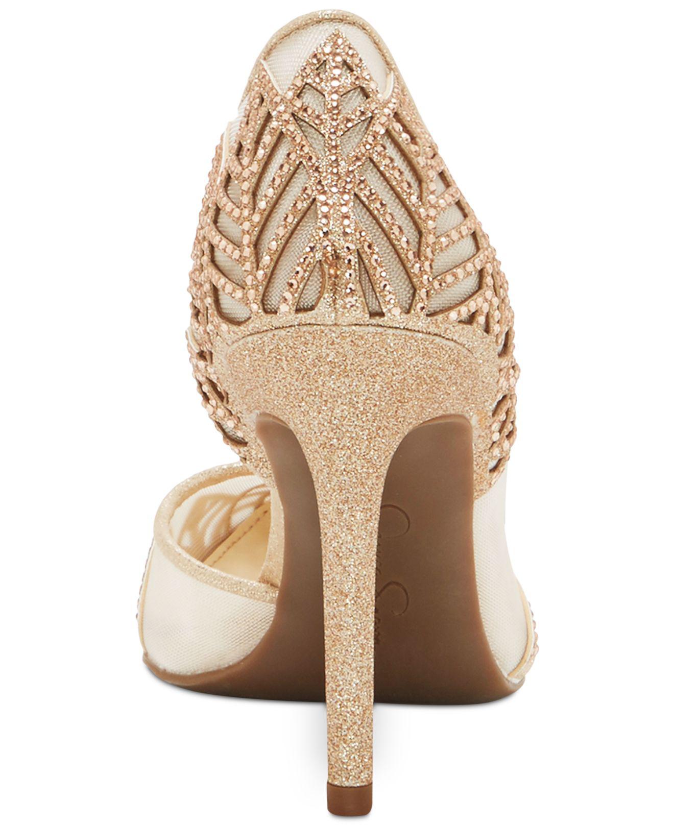 jessica simpson gold pumps
