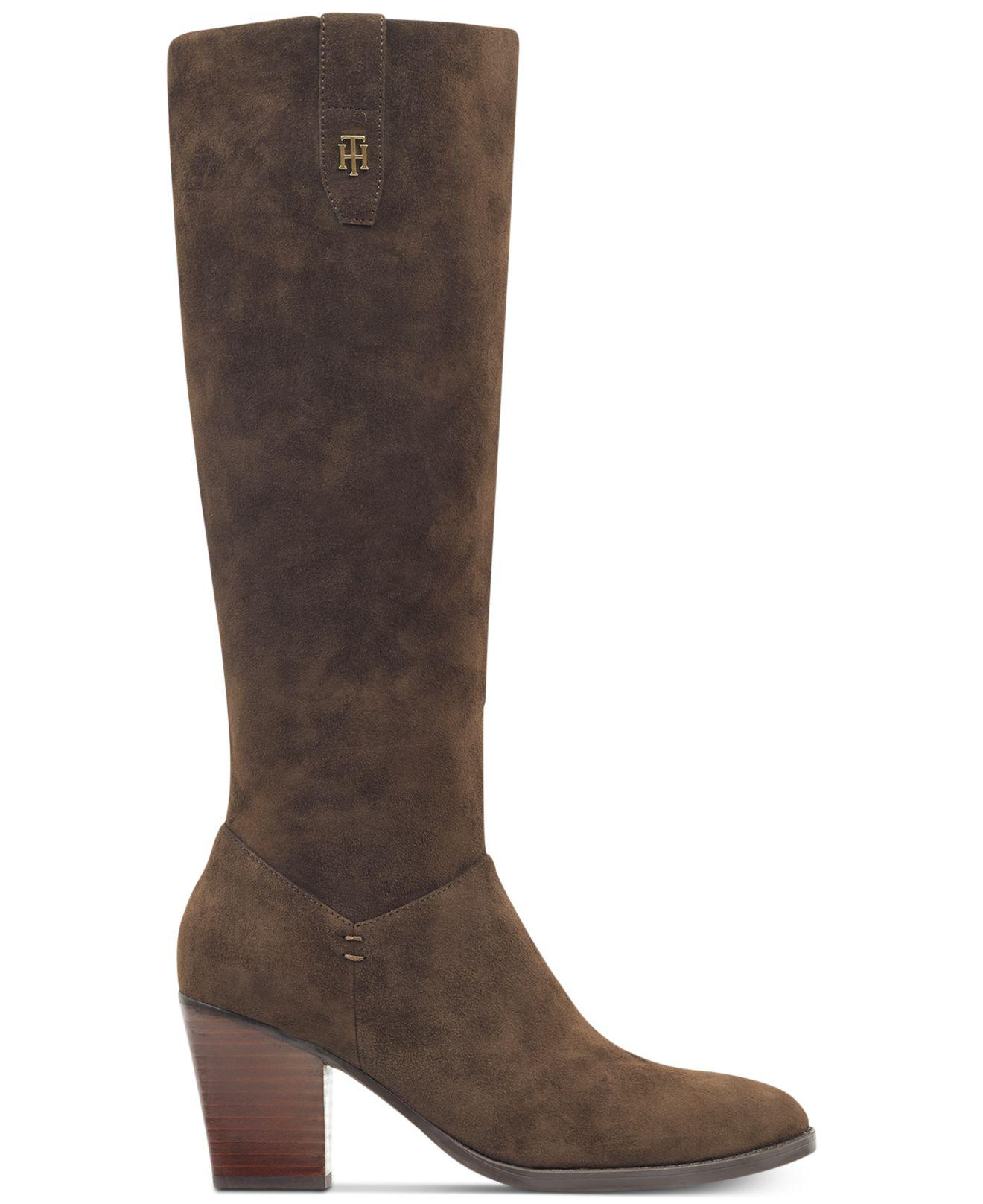 tommy hilfiger women's rosario block heel boots