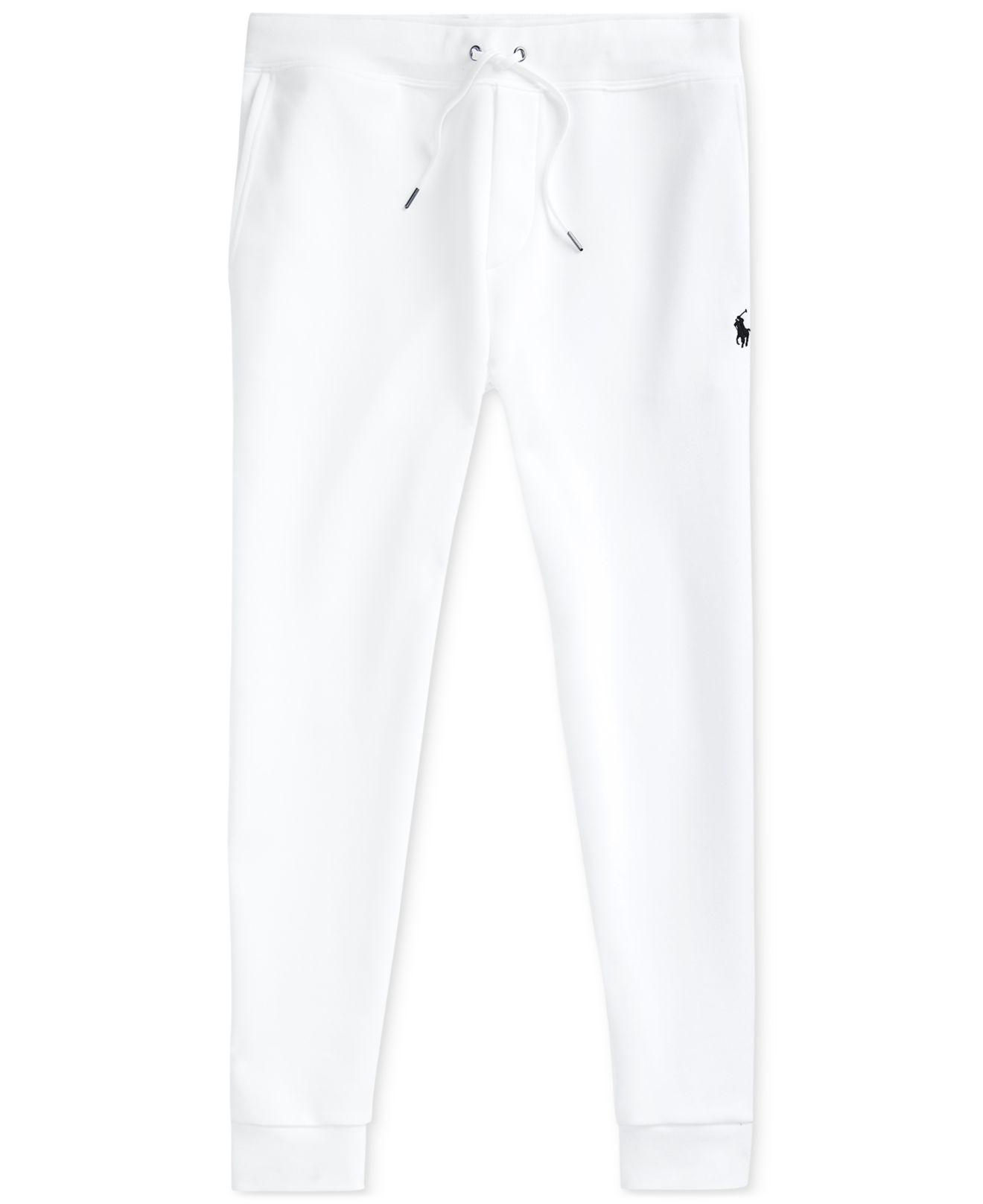 Polo Ralph Lauren Cotton Player Logo Double Tech Cuffed Sweatpants In White  for Men | Lyst