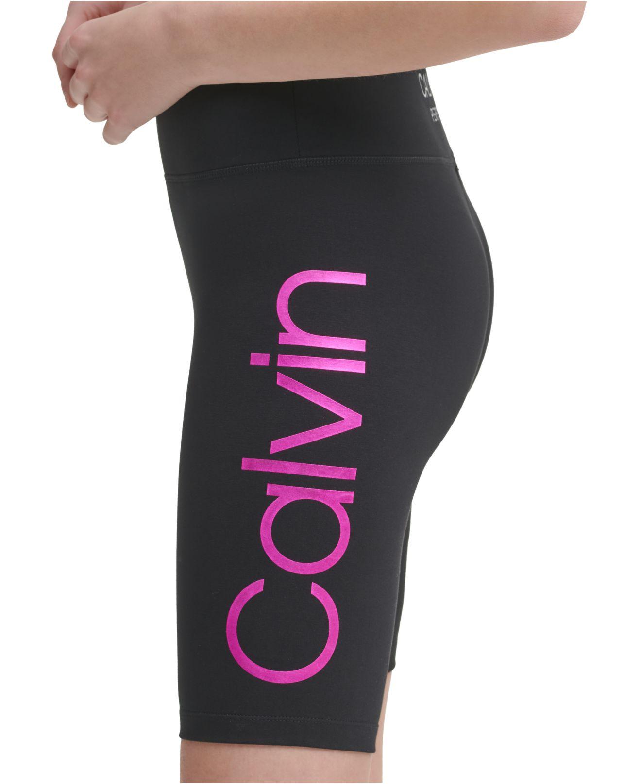 Calvin Klein Cotton Performance Logo Highwaist Bike Shorts in Black Lyst