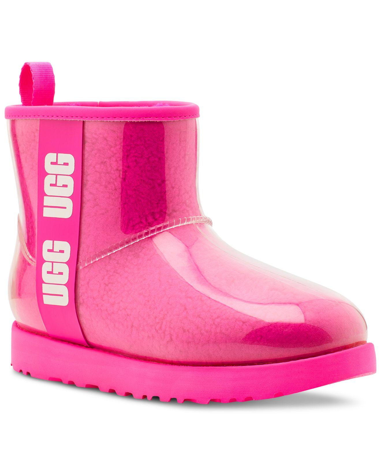 UGG Classic Mini Clear Boots in Pink | Lyst