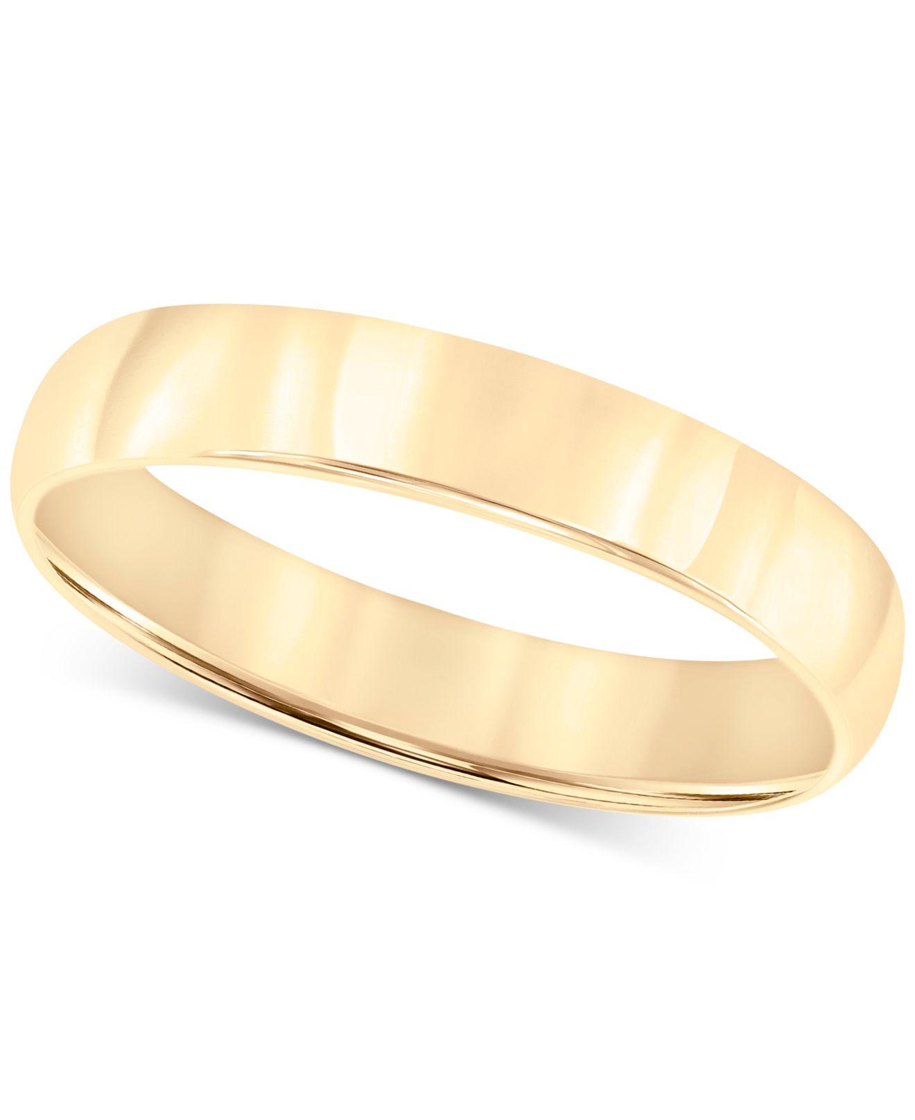 Macy's 14k Gold Ring, 4mm Wedding Band in Yellow Gold