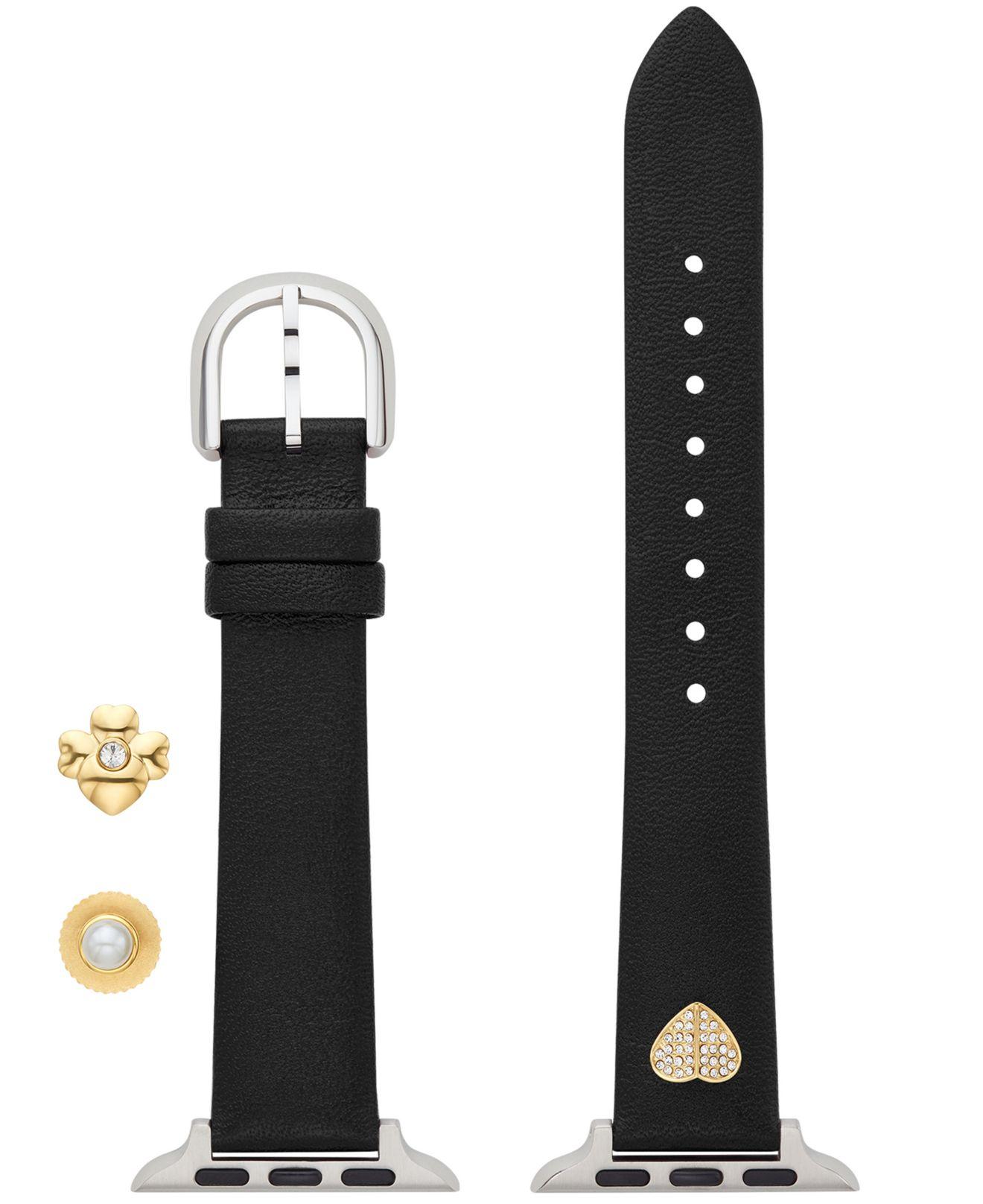 Kate Spade Black Leather 38/40mm Band & Charm Set For Apple Watch® | Lyst