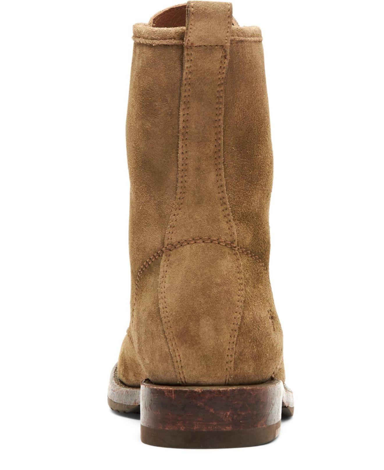 frye veronica combat suede