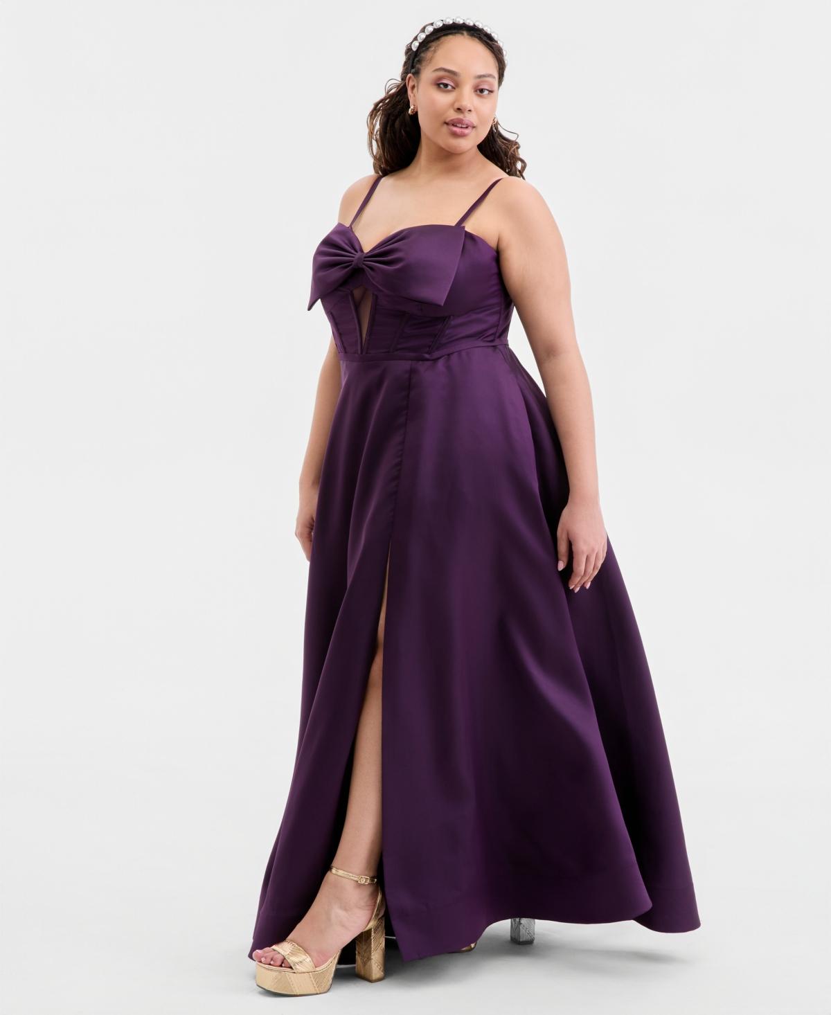 macys purple satin dress Women's Purple Formal & Black Tie Dresses
