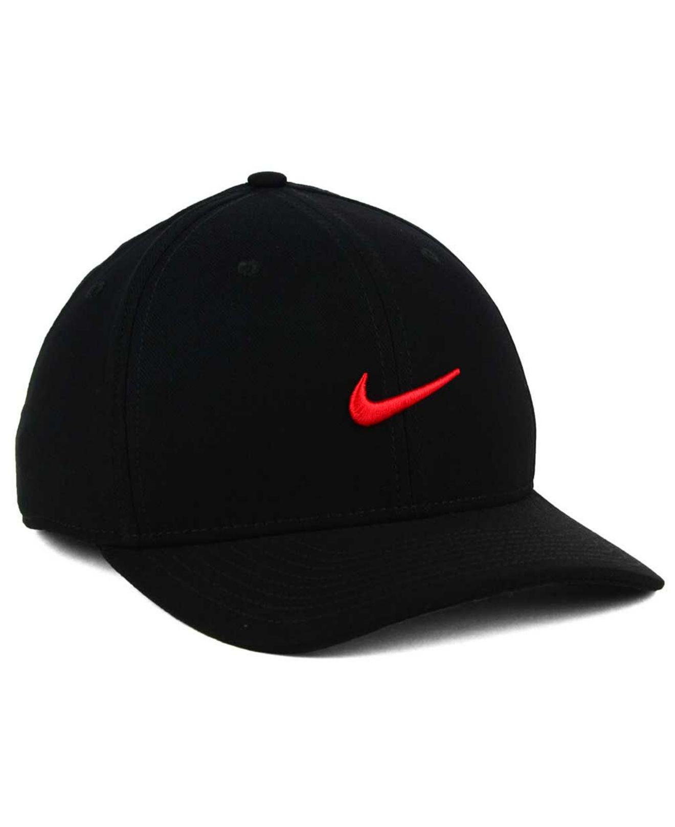 Nike Synthetic Classic Swoosh Flex Cap in Black/Red (Black) for Men | Lyst