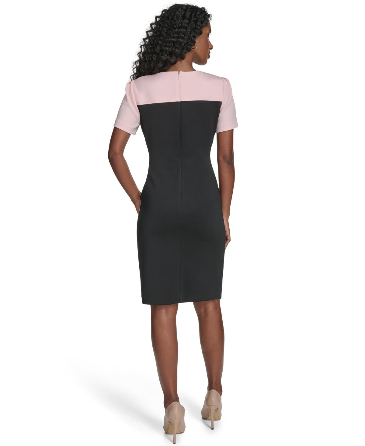 tommy hilfiger women's color-blocked asymmetric dress Tommy Hilfiger Women's Colorblocked Asymmetrical-Hem Sheath Dress