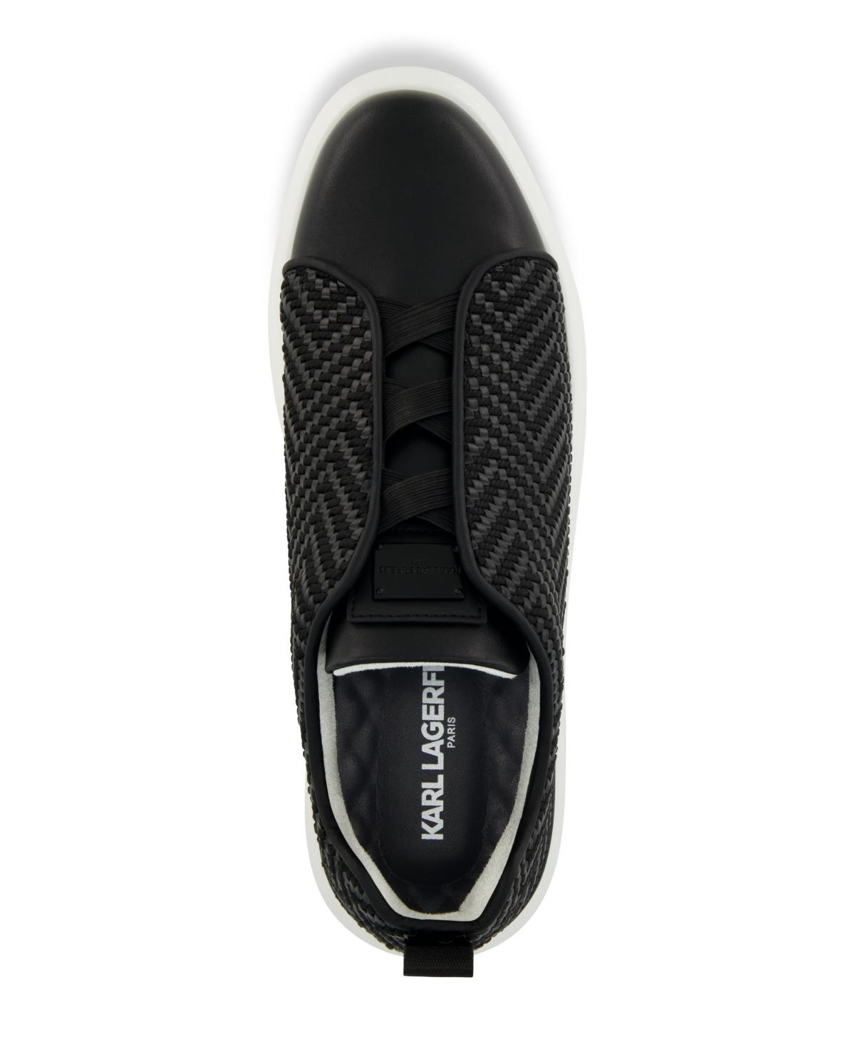 Karl Lagerfeld Black Leather Slip-On Sneakers with White Sole Karl Lagerfeld Paris Mayu Lace Up Sneakers – JLOOD.COM main image 4