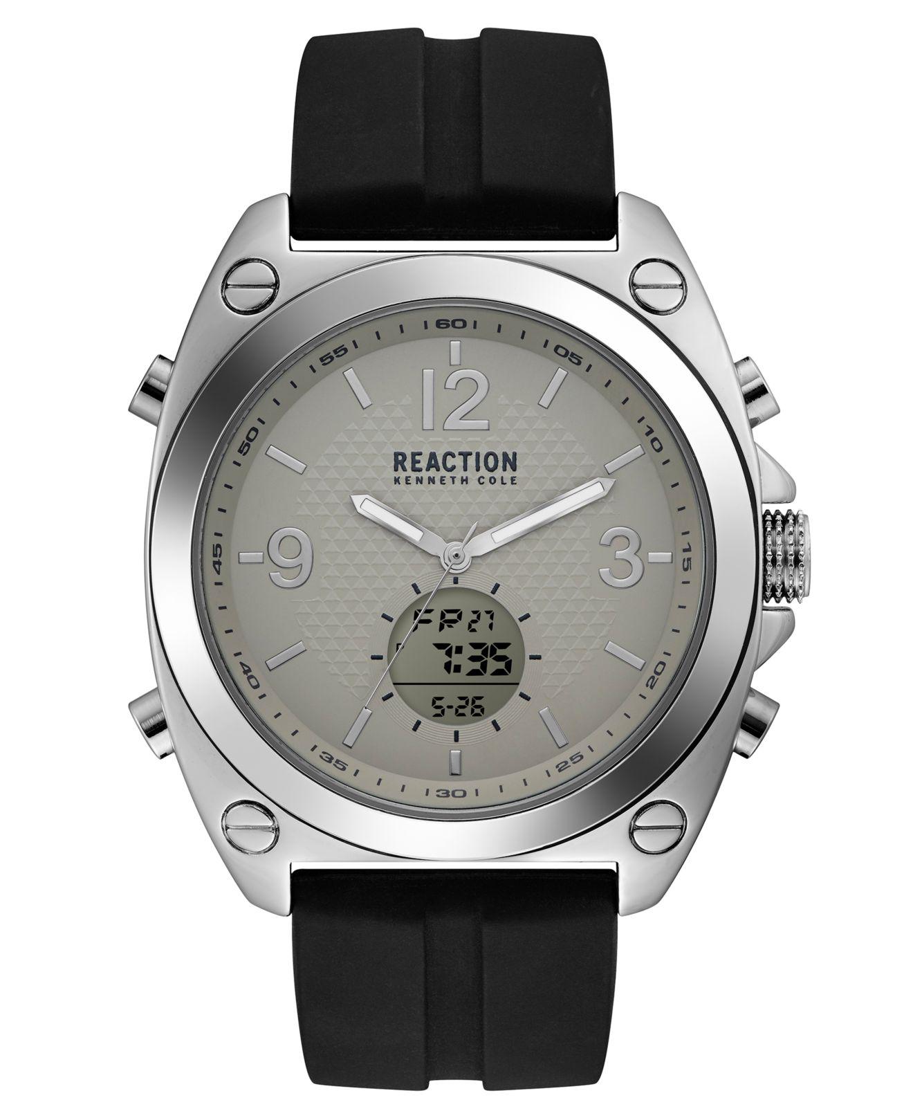 Cole Reaction Men's Analogdigital Sport Black Silicone Strap