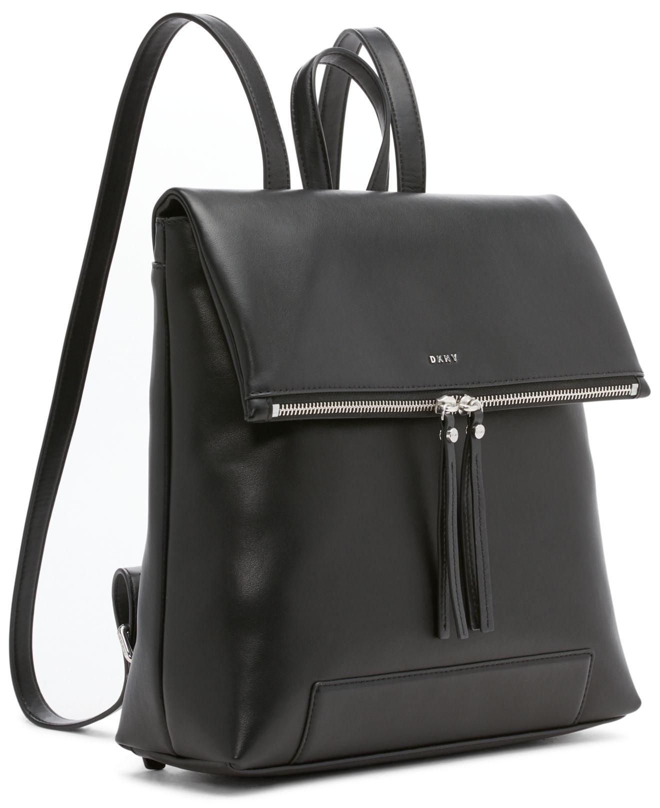 dkny backpack leather