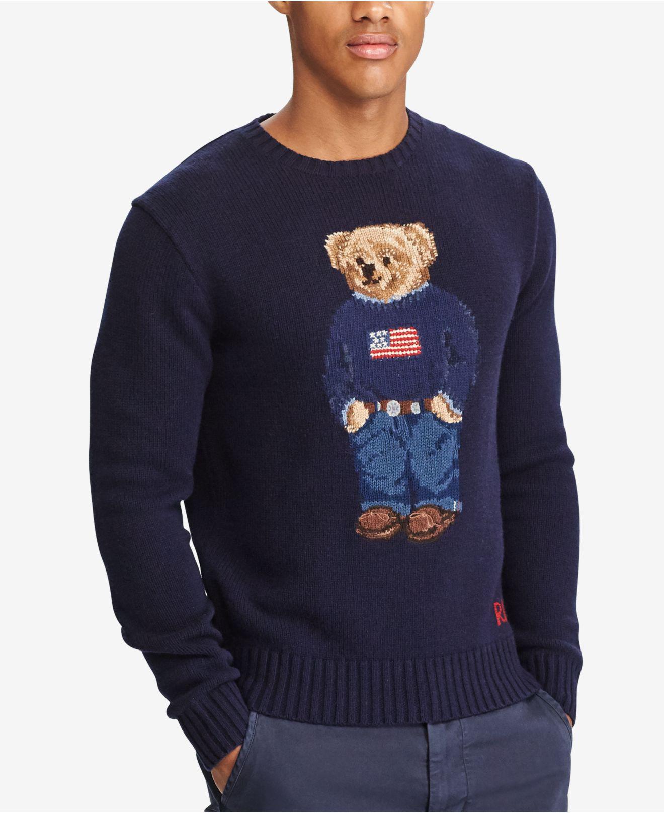 Polo Ralph Lauren Wool Bear Sweater in Blue for Men - Save 40% - Lyst