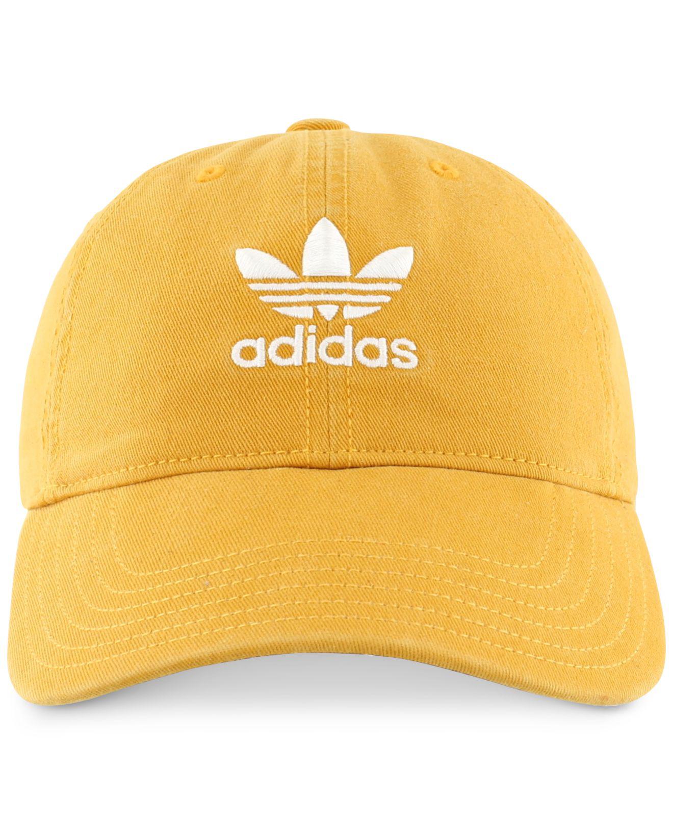 adidas Originals Cotton Relaxed Cap in Yellow for Men | Lyst