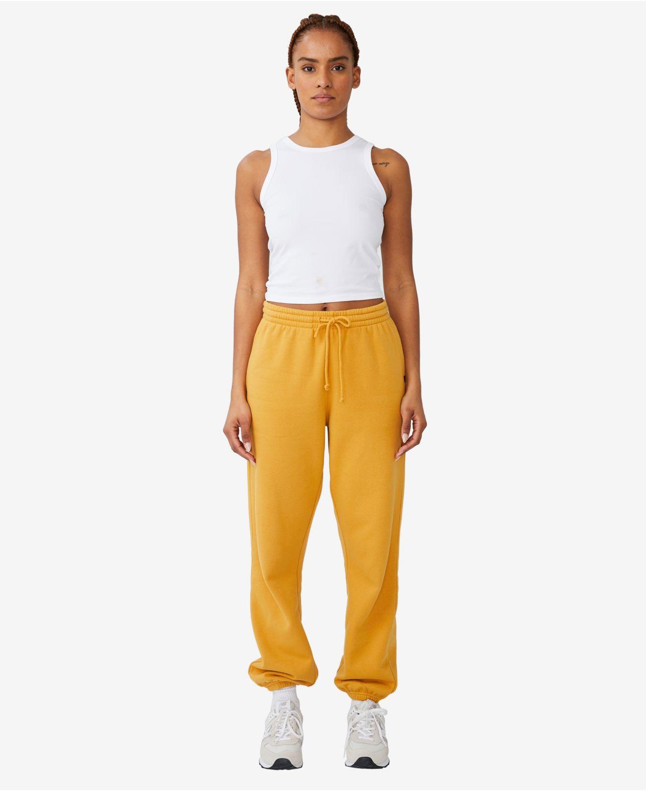 Cotton On Plush Gym Track Pants in Yellow | Lyst