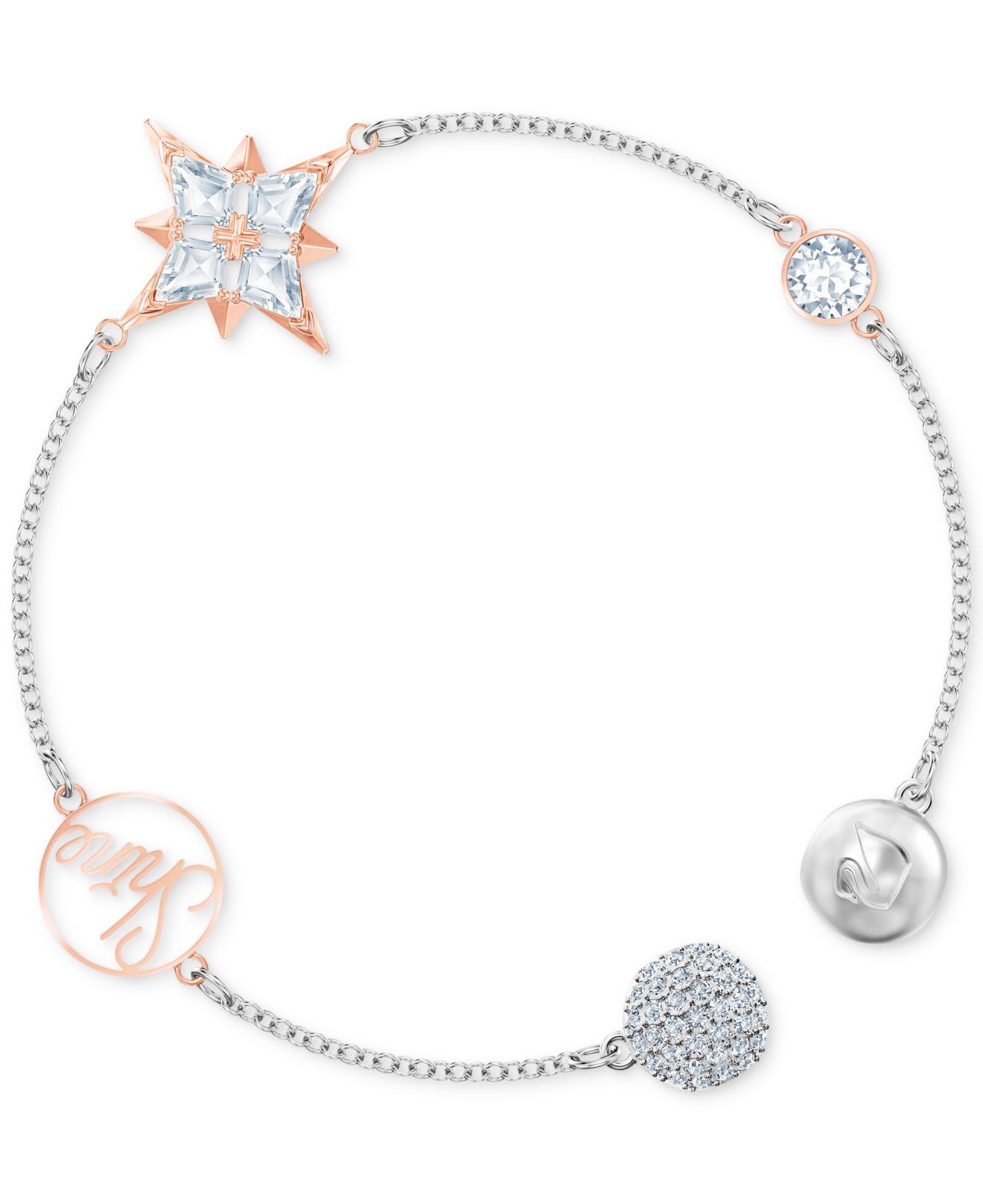 Swarovski Twotone Crystal Charm Clasp Bracelet in White Lyst