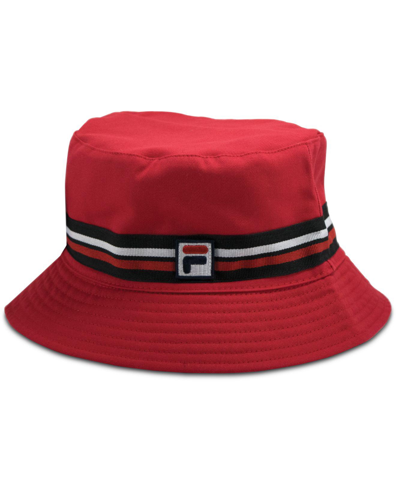 fila bucket hat red