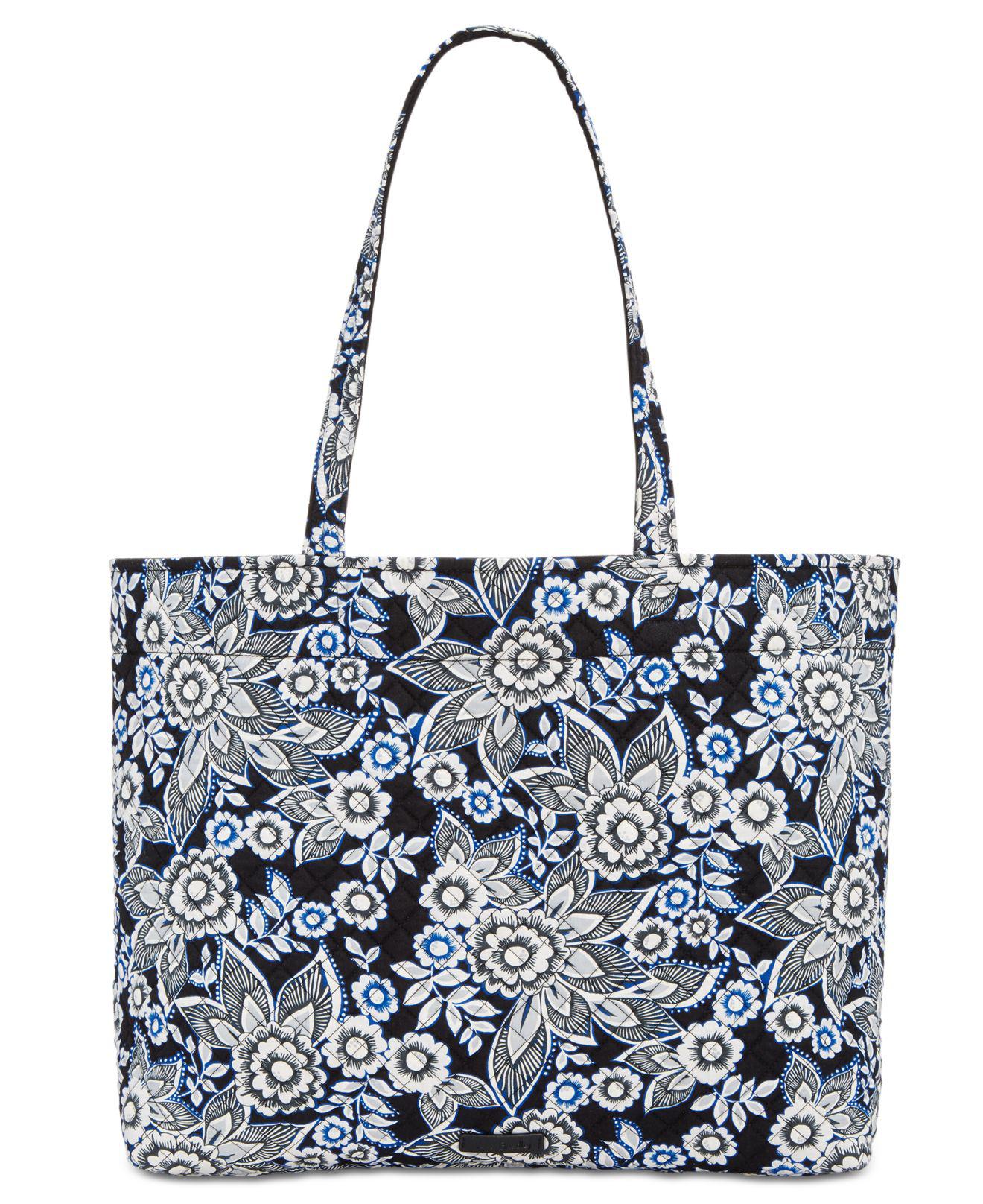 NWT Vera Bradley Bedford Blooms Black & White Floral Large Tote Bag