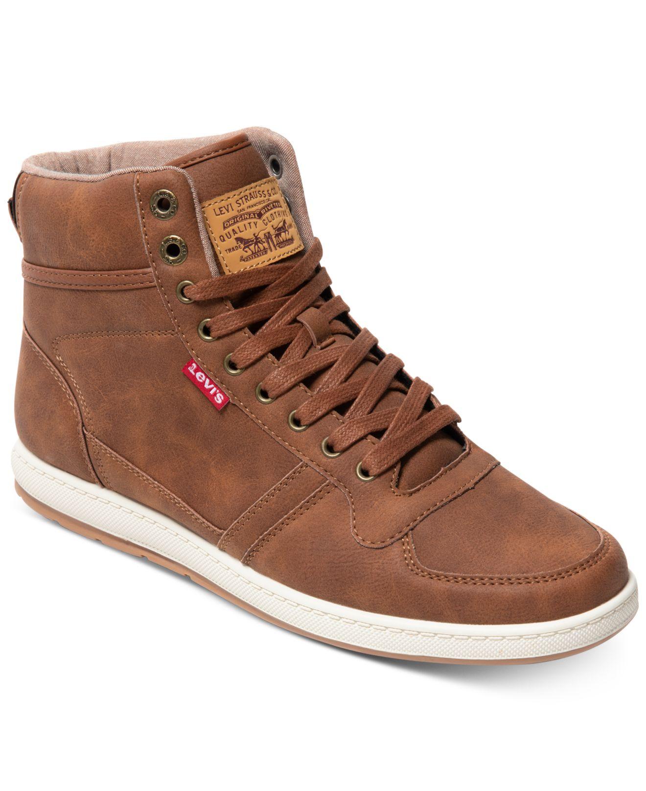 Levi's Denim Stanton Waxed High-top Sneakers in Cognac (Brown) for Men ...