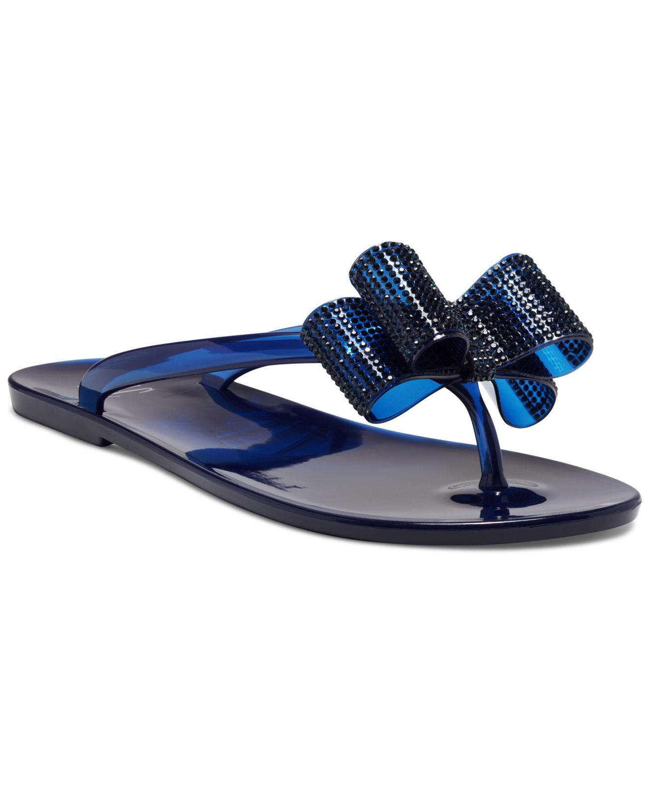 INC International Madena Bow Jelly Sandals, Created For Macy's in Blue | Lyst