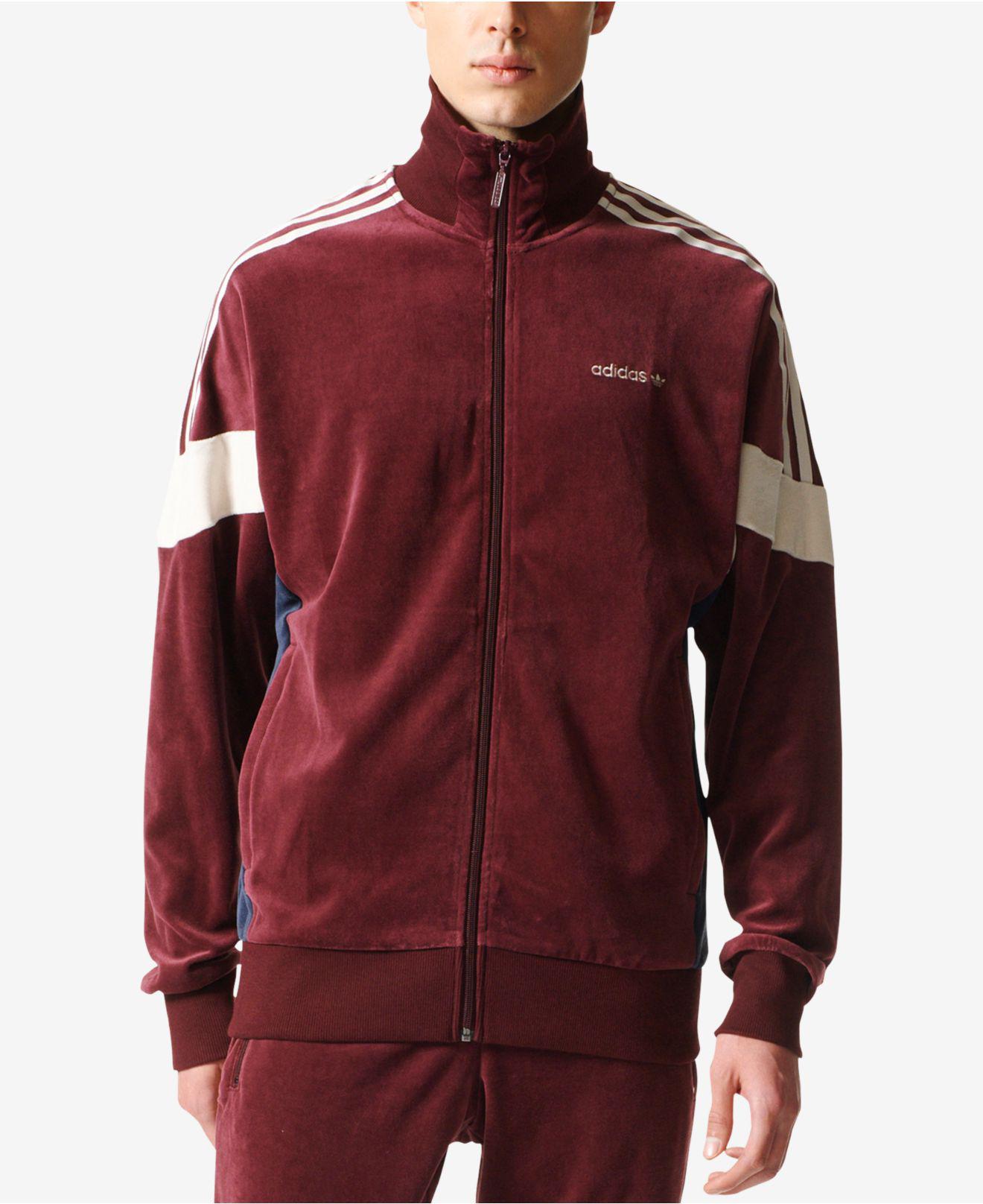 adidas Clr84 Velour Track Jacket In Red Bs4669 for Men | Lyst